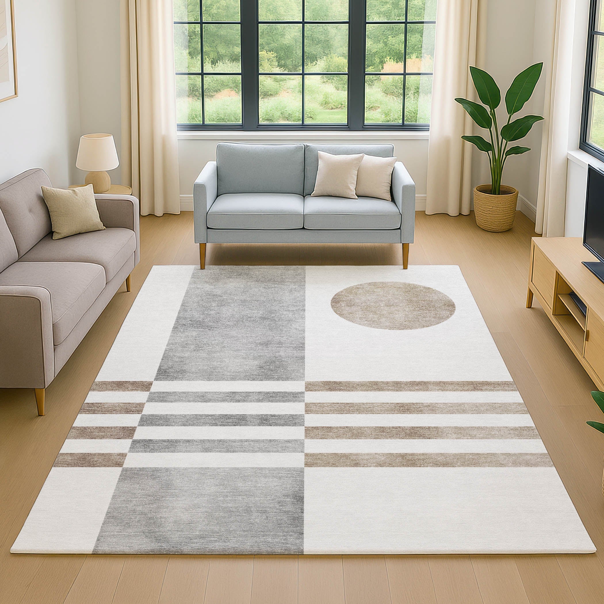 Valletta Machine Washable Transitional Ivory Rug 2'6" x 3'10" #shape_Rectangle