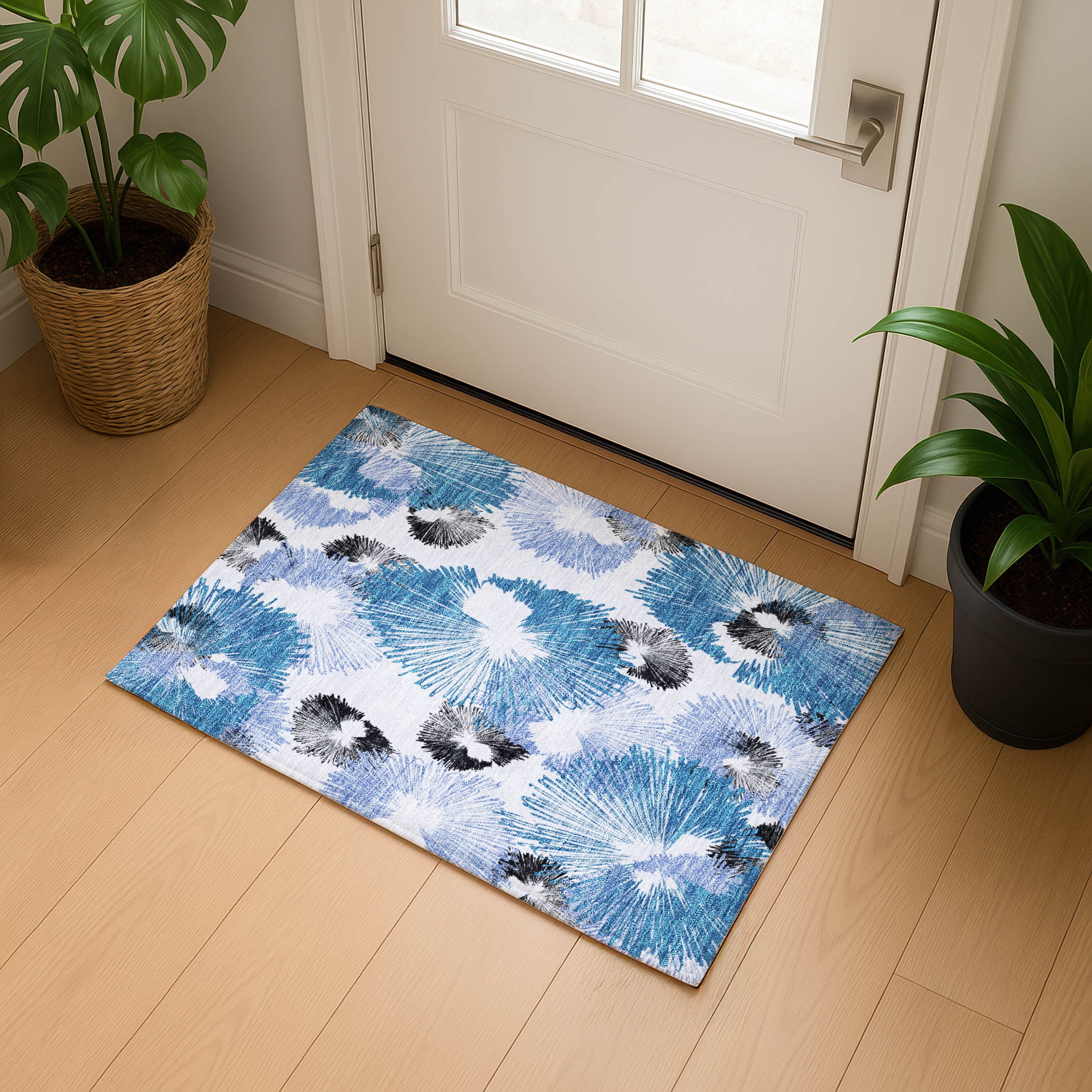 Marrakech Machine Washable Transitional Blue Rug 1'8" x 2'6" #shape_Rectangle