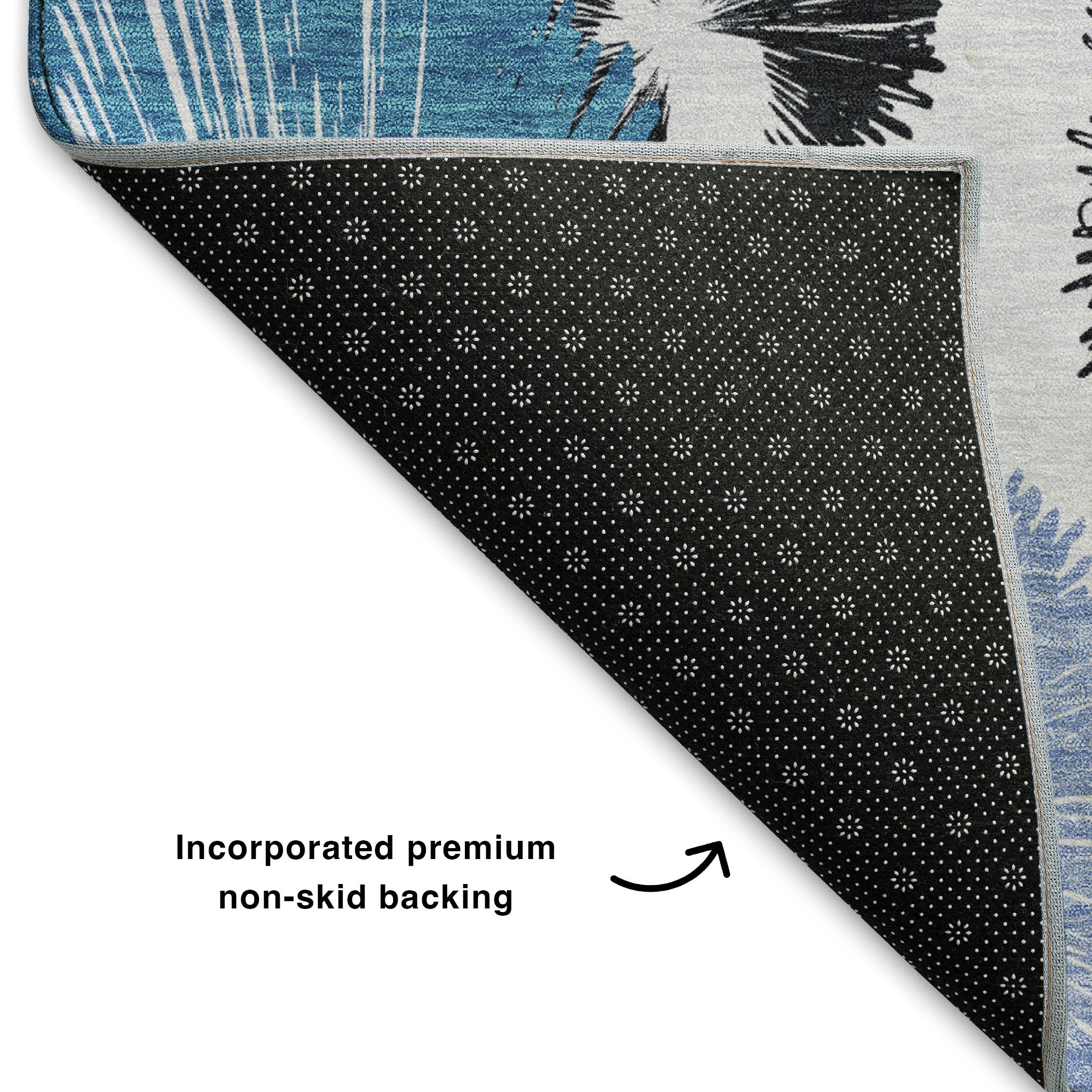 Marrakech Machine Washable Transitional Blue Rug 1'8" x 2'6" #shape_Rectangle