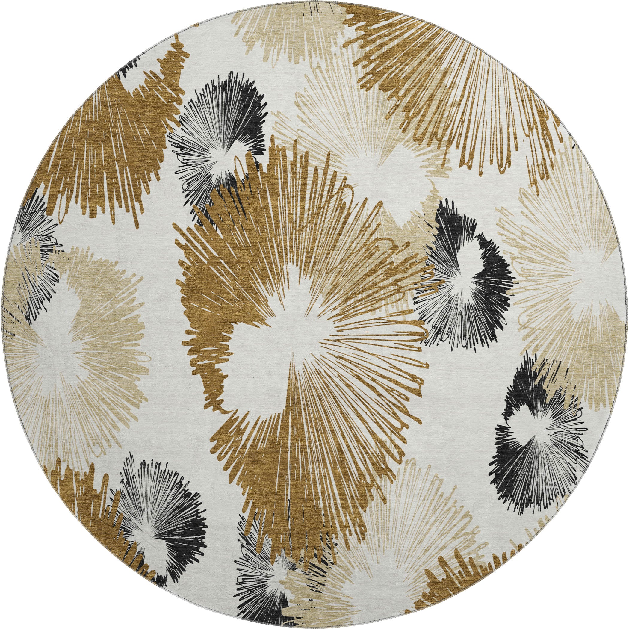 Marrakech Machine Washable Transitional Chocolate Brown Rug 8' x 8' #shape_Round