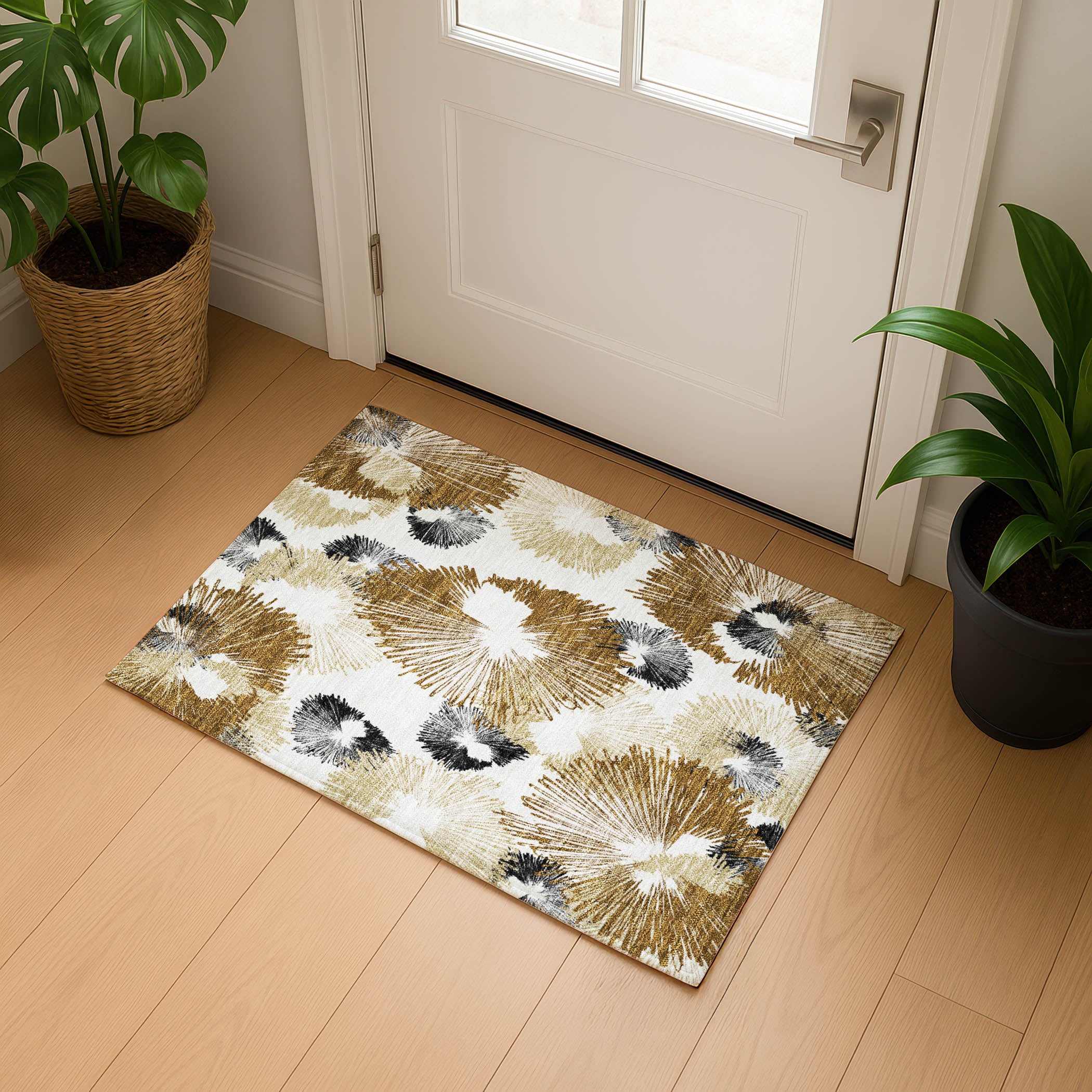 Marrakech Machine Washable Transitional Chocolate Brown Rug 1'8" x 2'6" #shape_Rectangle