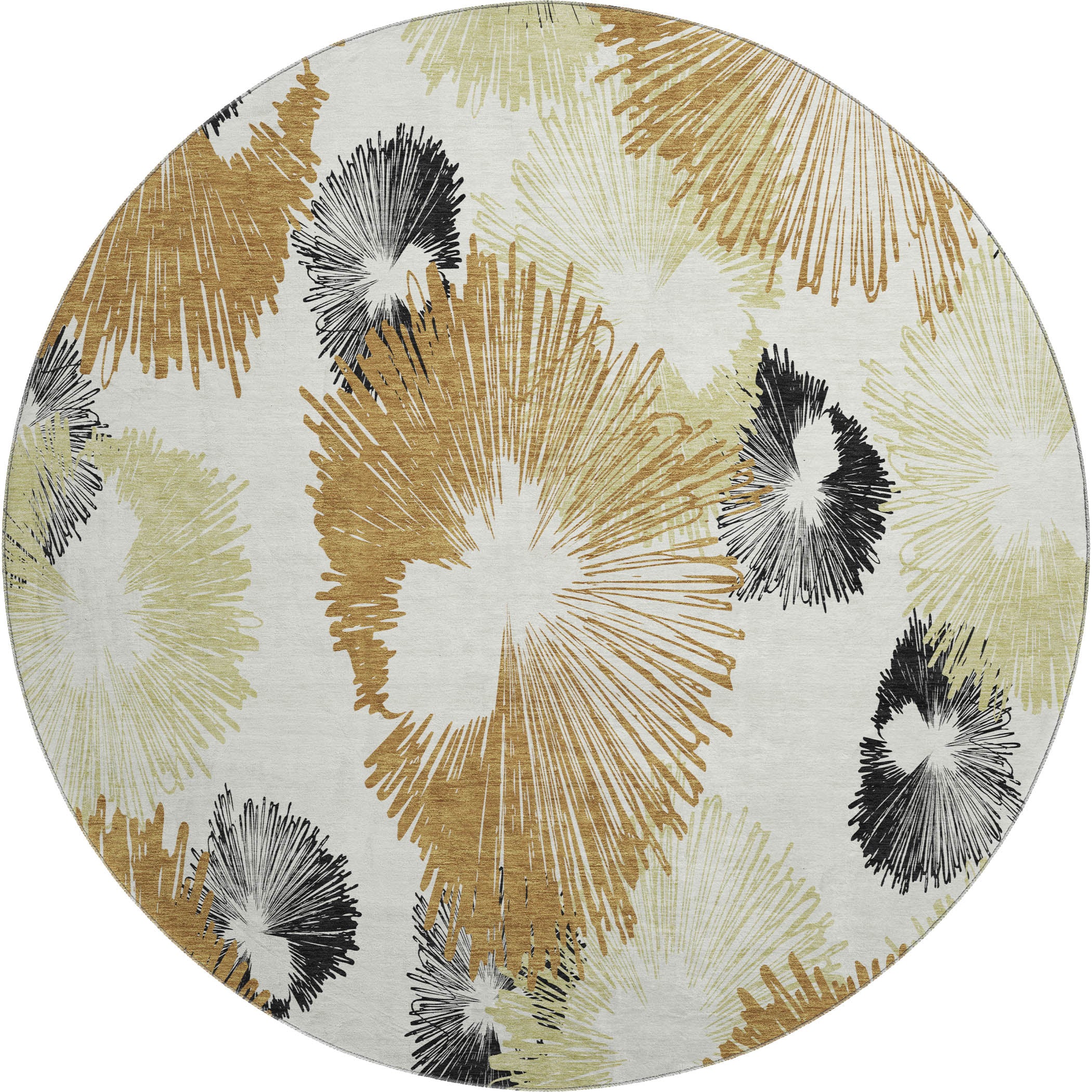 Marrakech Machine Washable Transitional Copper Orange Rug 8' x 8' #shape_Round