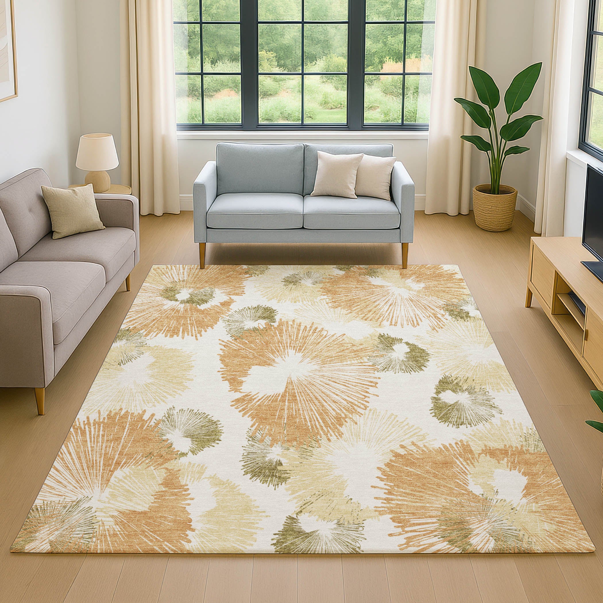 Marrakech Machine Washable Transitional Coral Orange Rug 2'6" x 3'10" #shape_Rectangle