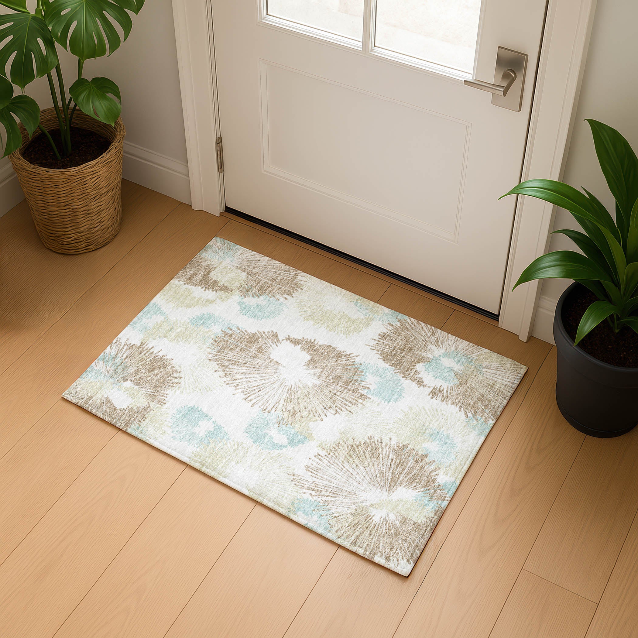 Marrakech Machine Washable Transitional Mocha Brown Rug 1'8" x 2'6" #shape_Rectangle