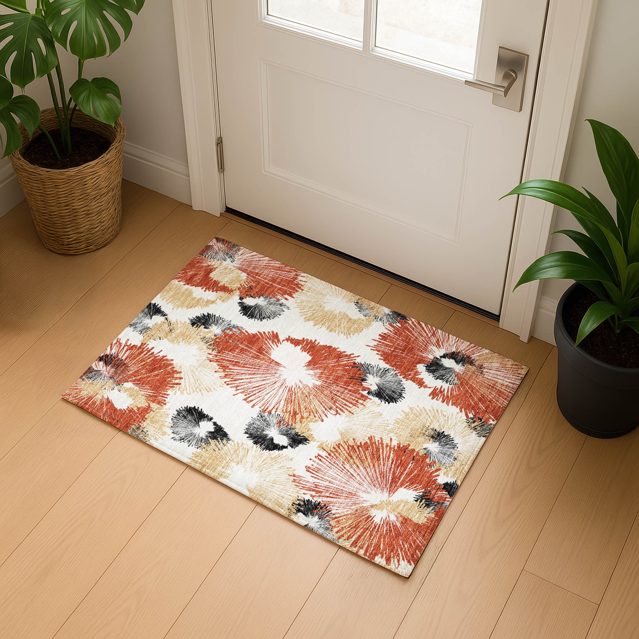 Marrakech Machine Washable Transitional Paprika Orange Rug 1'8" x 2'6" #shape_Rectangle