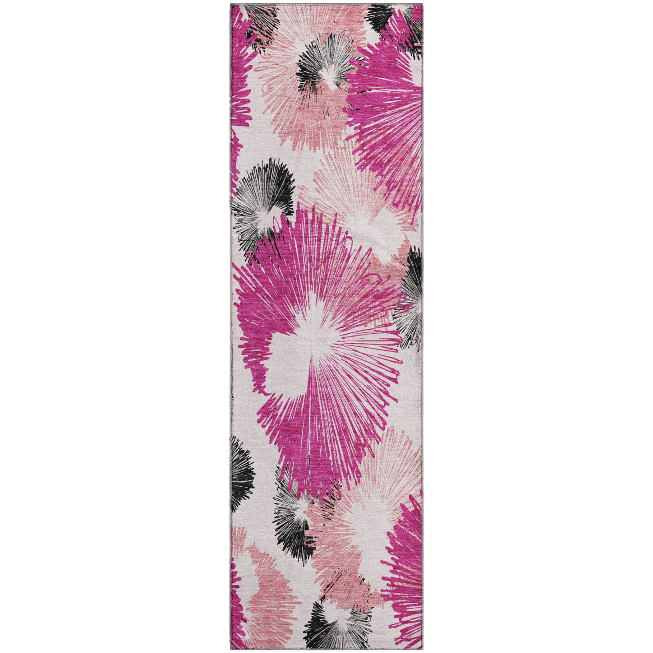 Marrakech Machine Washable Transitional Pink Rug 2'3" x 7'6" #shape_Runner