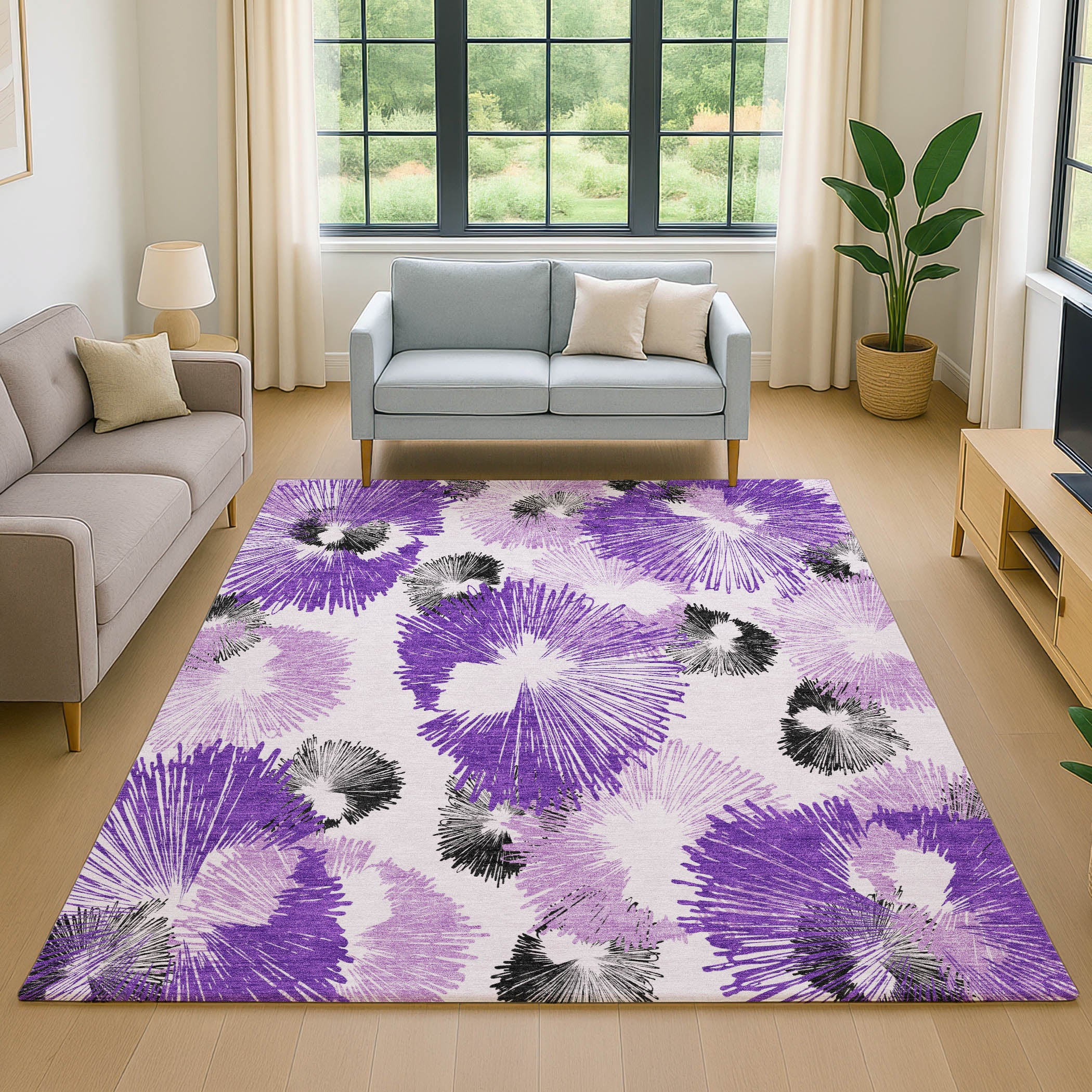 Marrakech Machine Washable Transitional Purple Rug 2'6" x 3'10" #shape_Rectangle