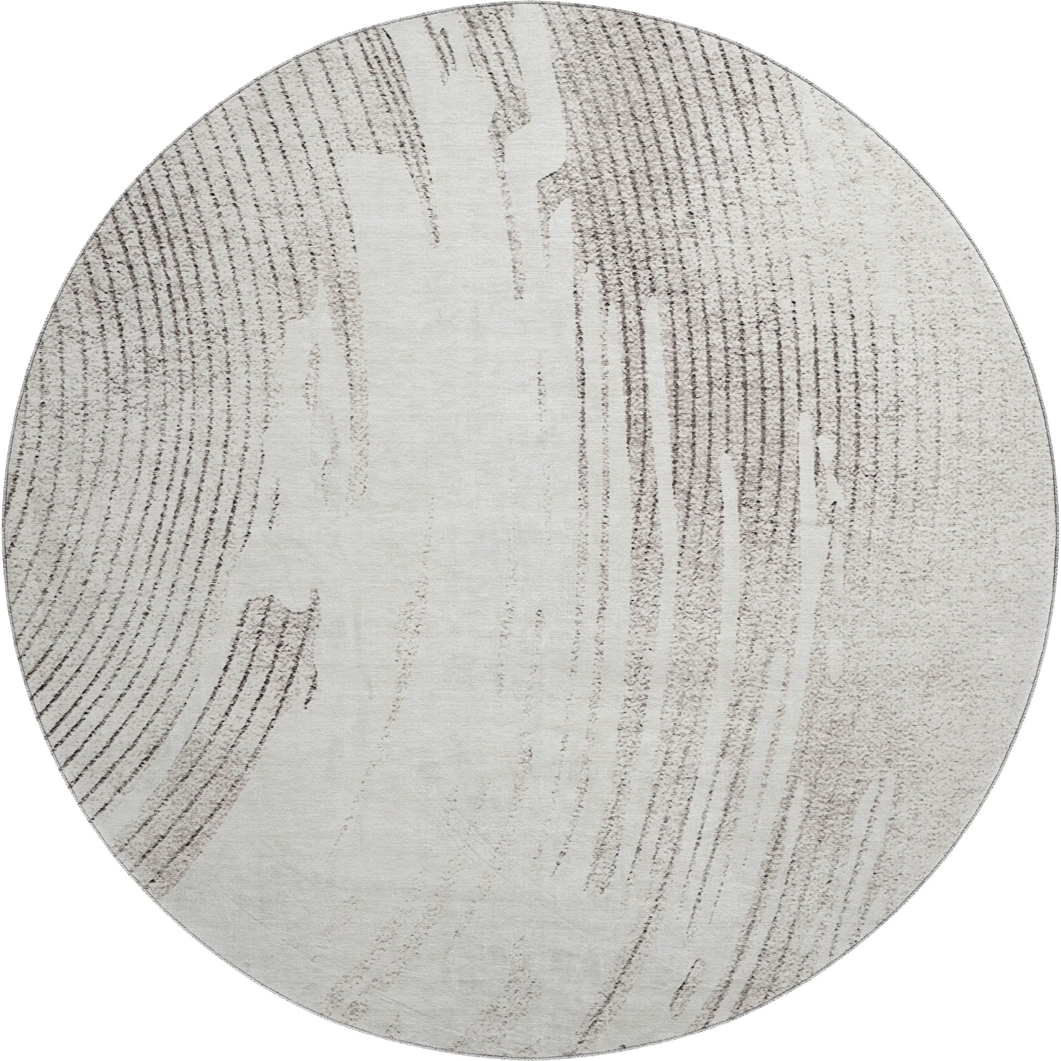 Dublin Machine Washable Transitional Ivory Rug 8' x 8' #shape_Round