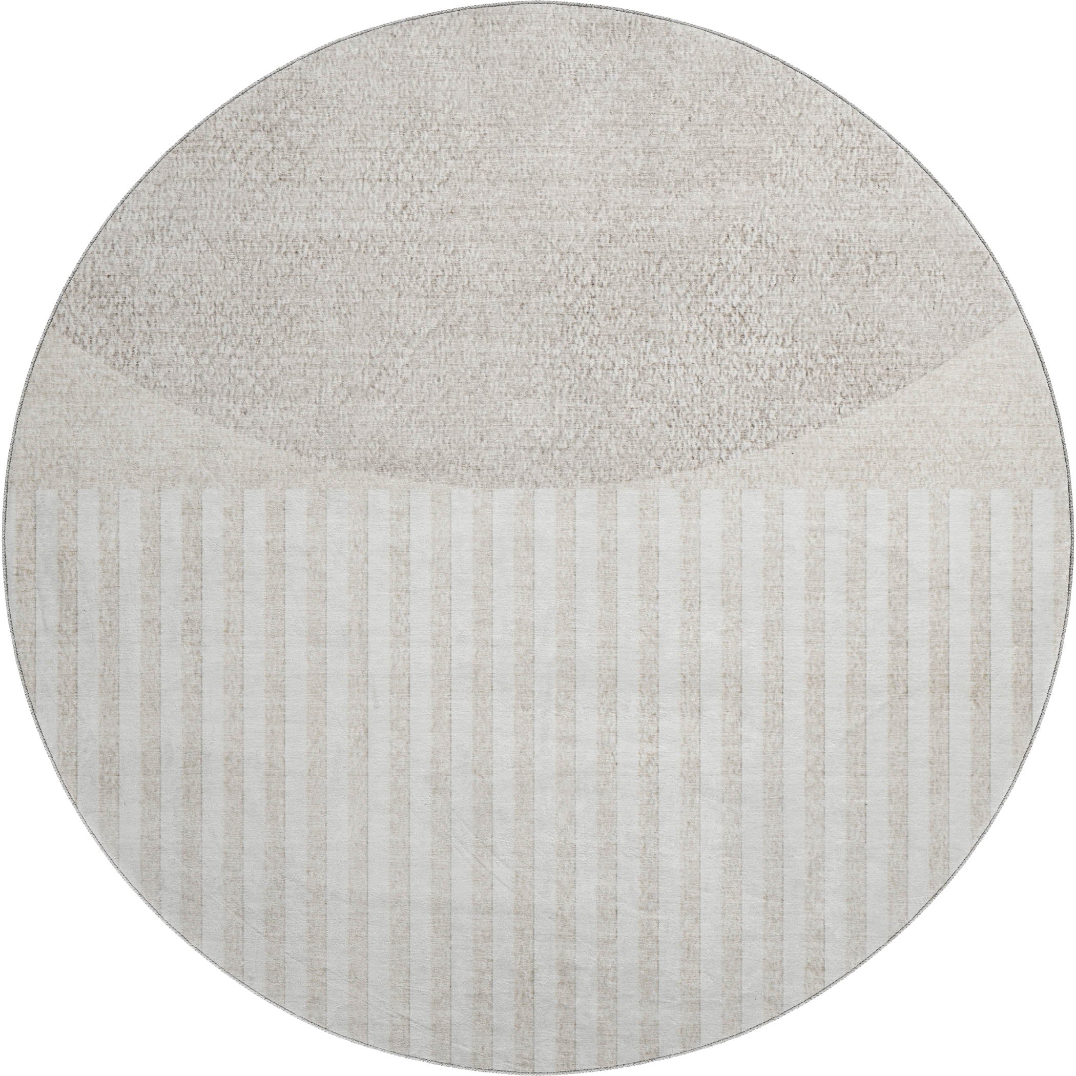 Sintra Machine Washable Transitional Putty Ivory Rug 8' x 8' #shape_Round