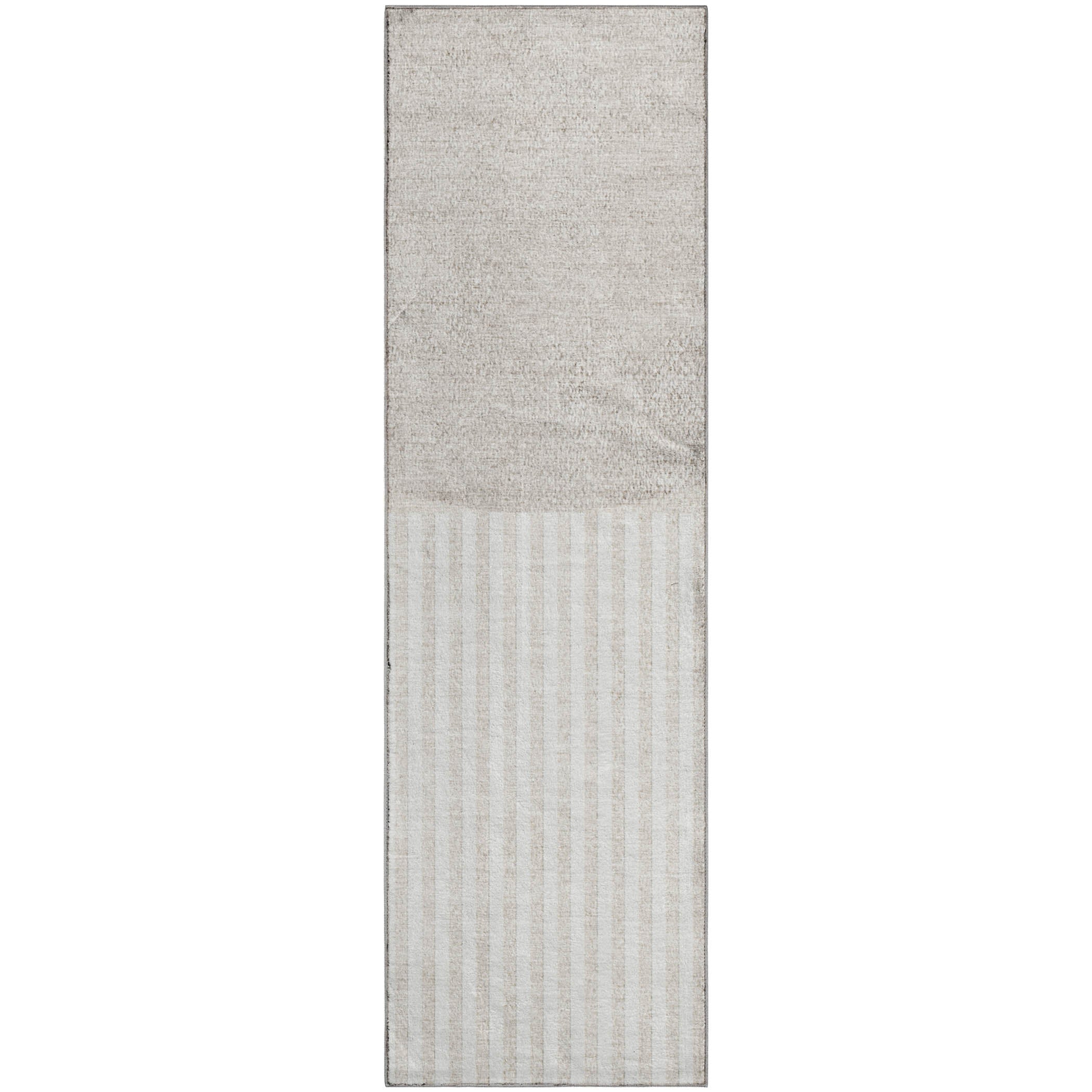 Sintra Machine Washable Transitional Putty Ivory Rug 2'3" x 7'6" #shape_Runner
