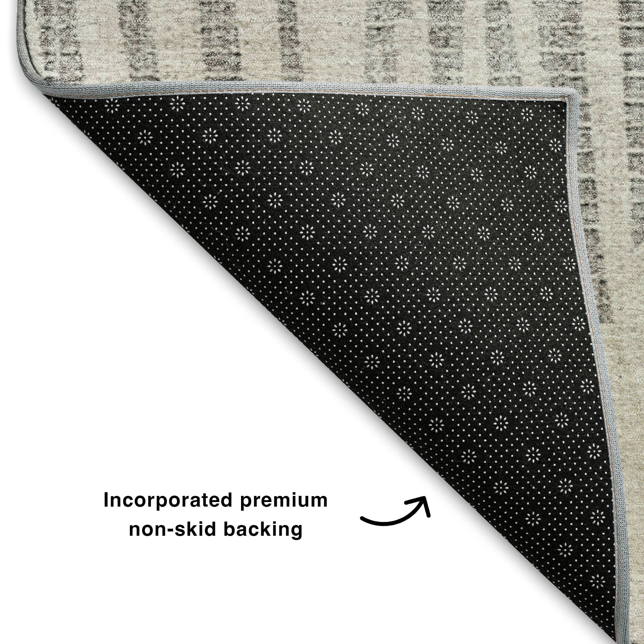 Bern Machine Washable Transitional Gray Rug 1'8" x 2'6" #shape_Rectangle