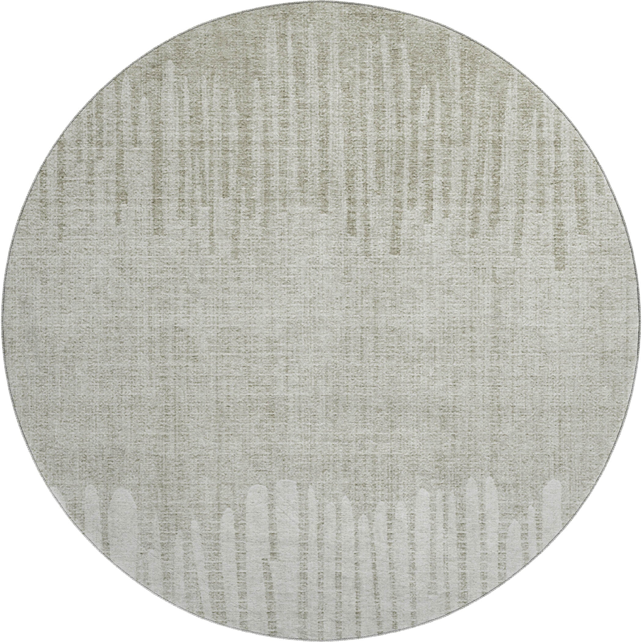 Bern Machine Washable Transitional Putty Ivory Rug 8' x 8' #shape_Round