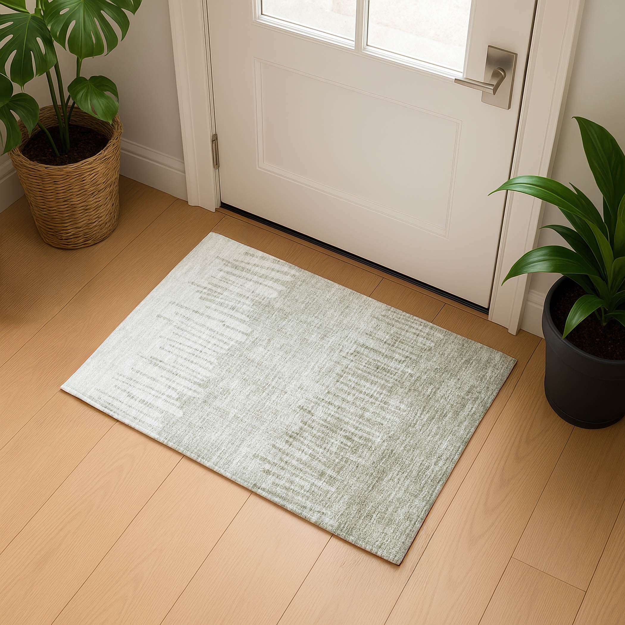 Bern Machine Washable Transitional Putty Ivory Rug 1'8" x 2'6" #shape_Rectangle