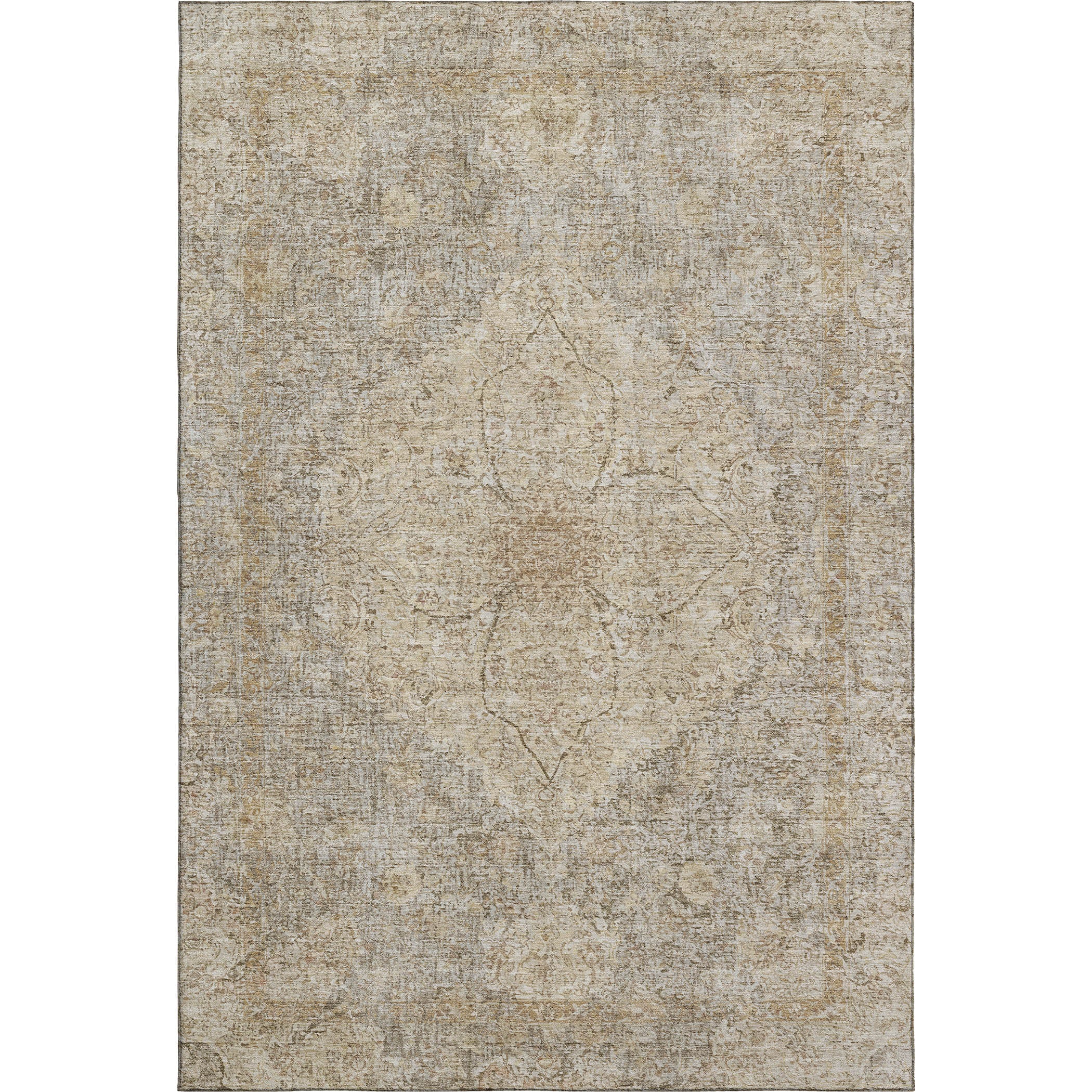 Marrakech Machine Washable Traditional Beige Brown Rug 2'6" x 3'10" #shape_Rectangle