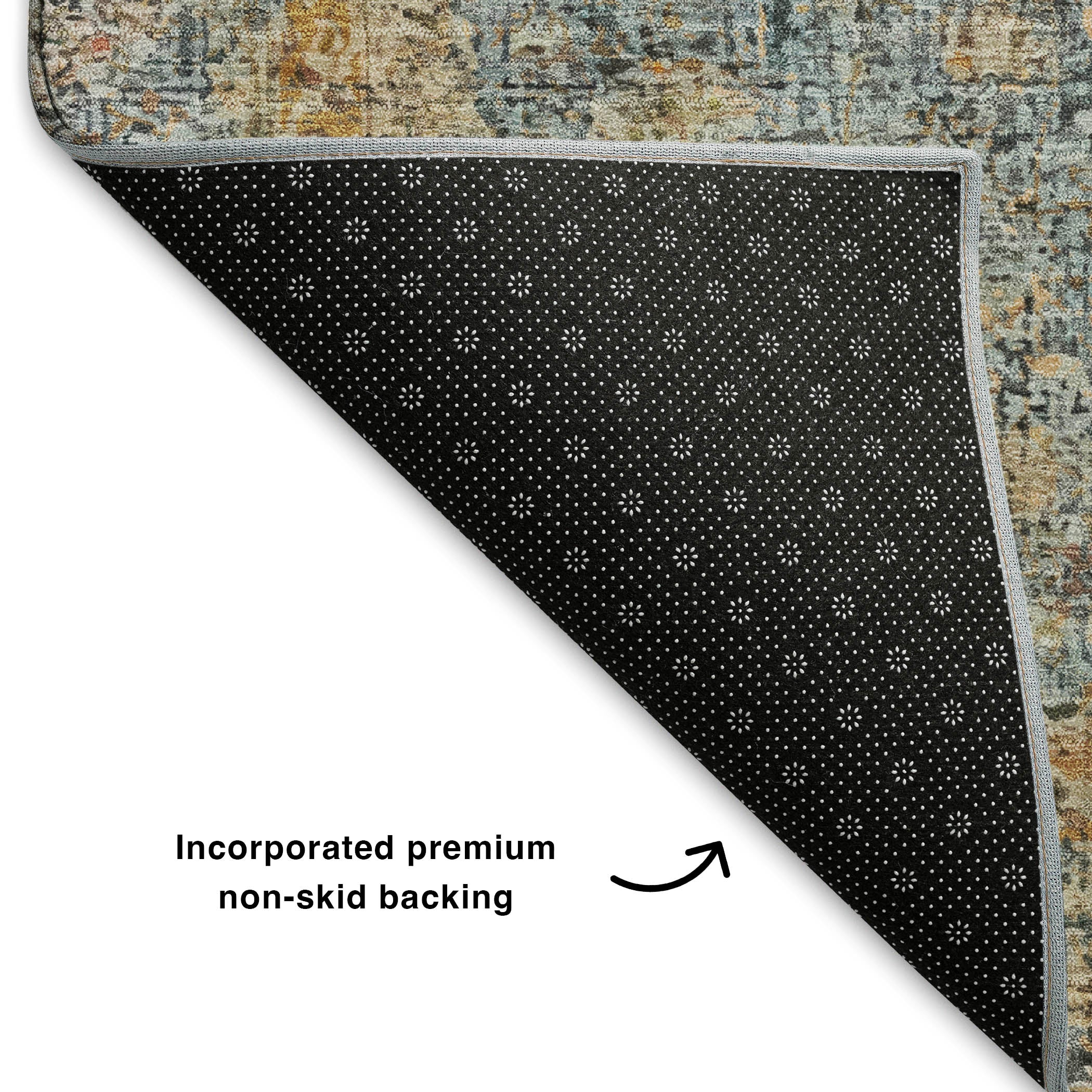 Marrakech Machine Washable Traditional Blue Rug 1'8" x 2'6" #shape_Rectangle