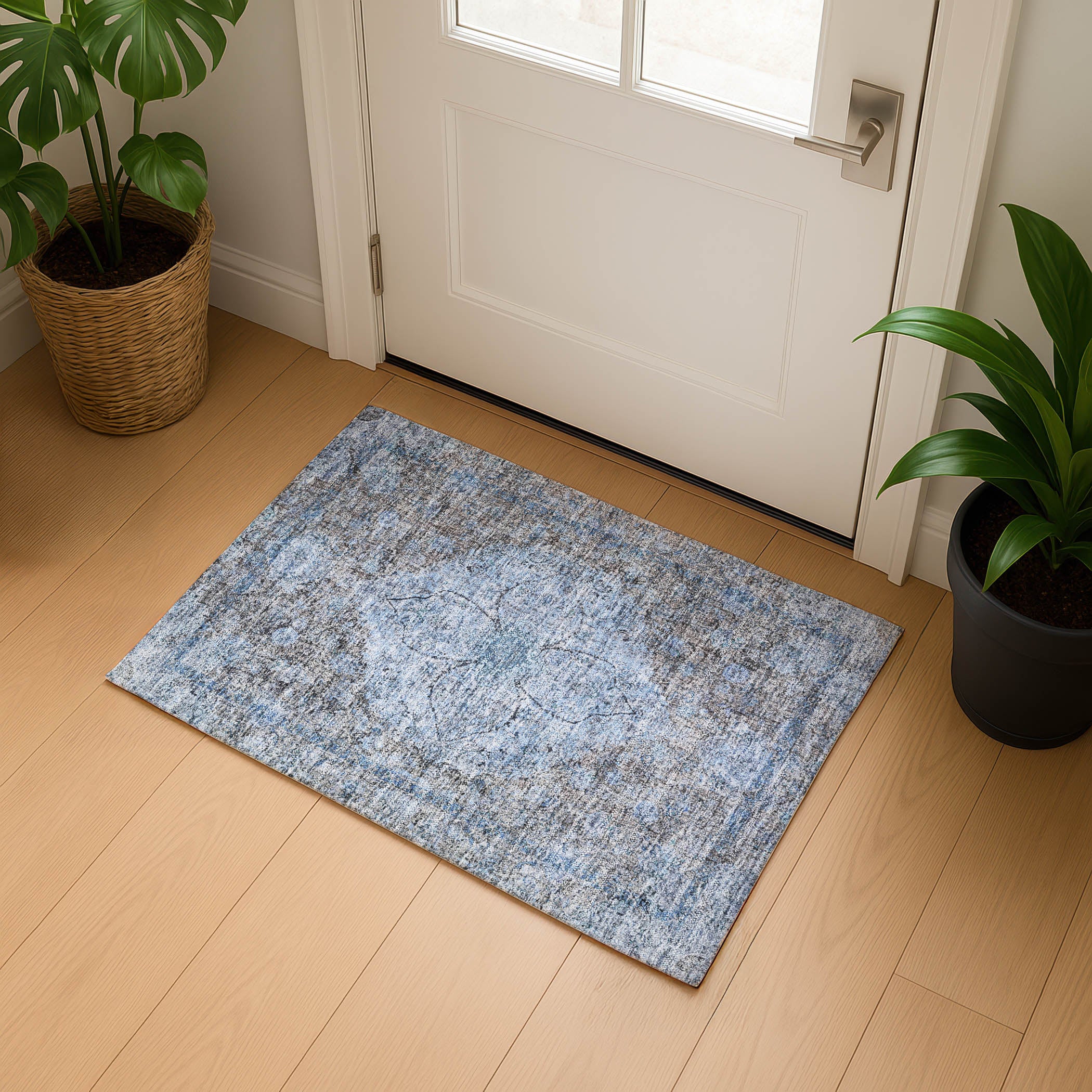 Marrakech Machine Washable Traditional Gray Rug 1'8" x 2'6" #shape_Rectangle