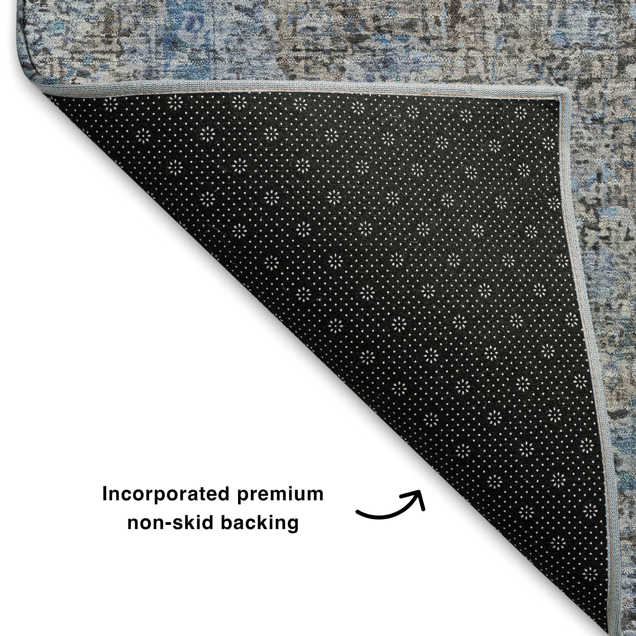 Marrakech Machine Washable Traditional Gray Rug 1'8" x 2'6" #shape_Rectangle