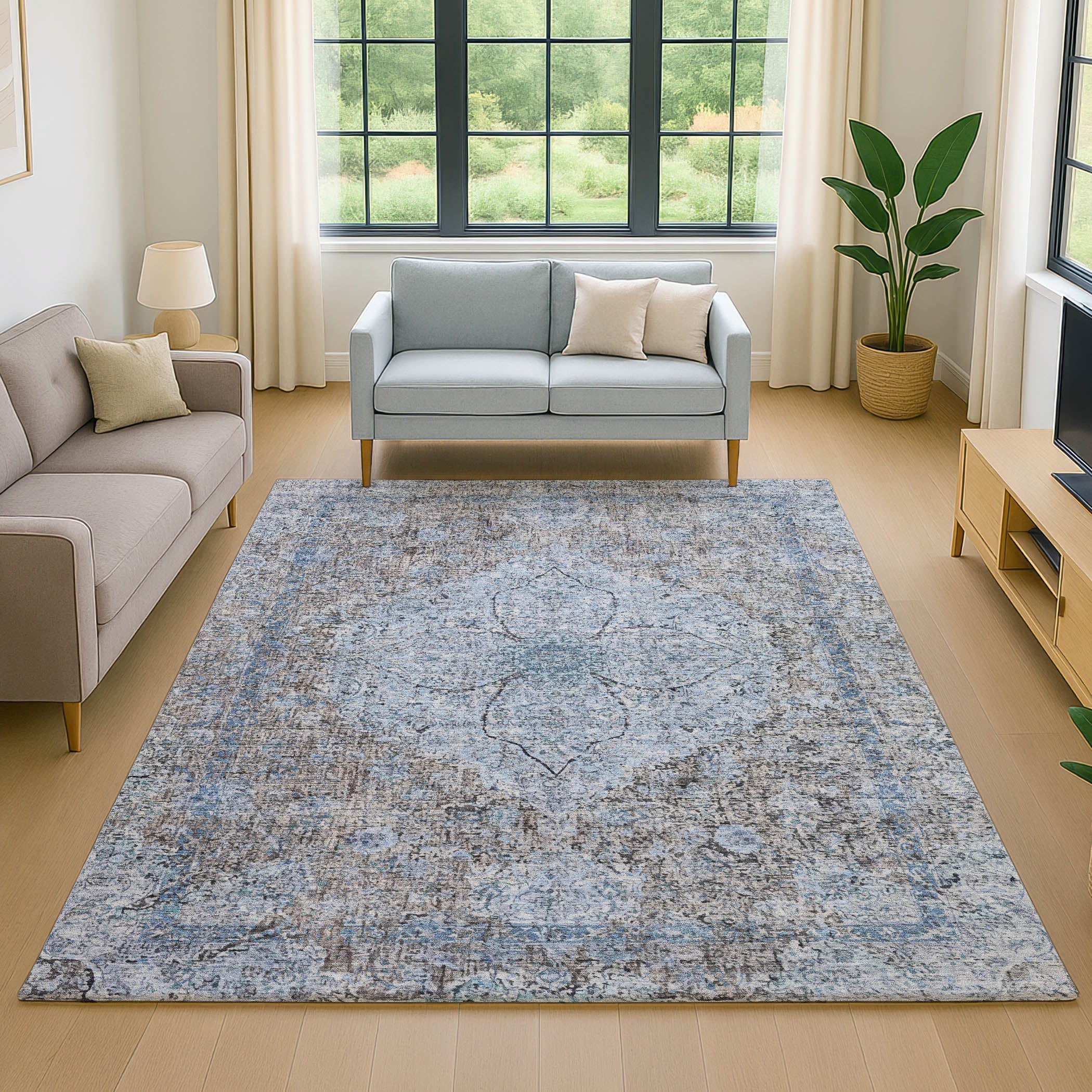 Marrakech Machine Washable Traditional Gray Rug 2'6" x 3'10" #shape_Rectangle