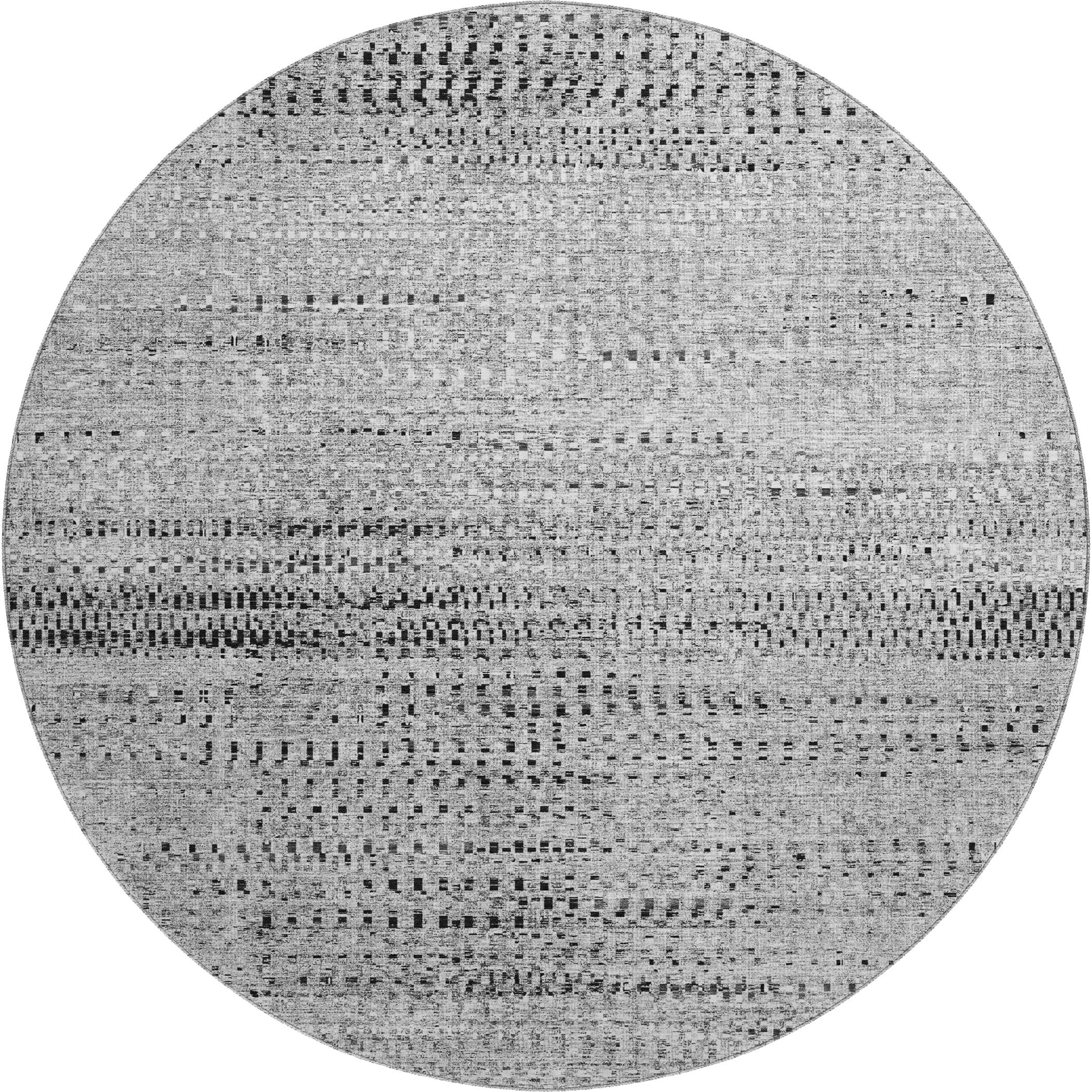 Kathmandu Machine Washable Transitional Gray Rug 8' x 8' #shape_Round