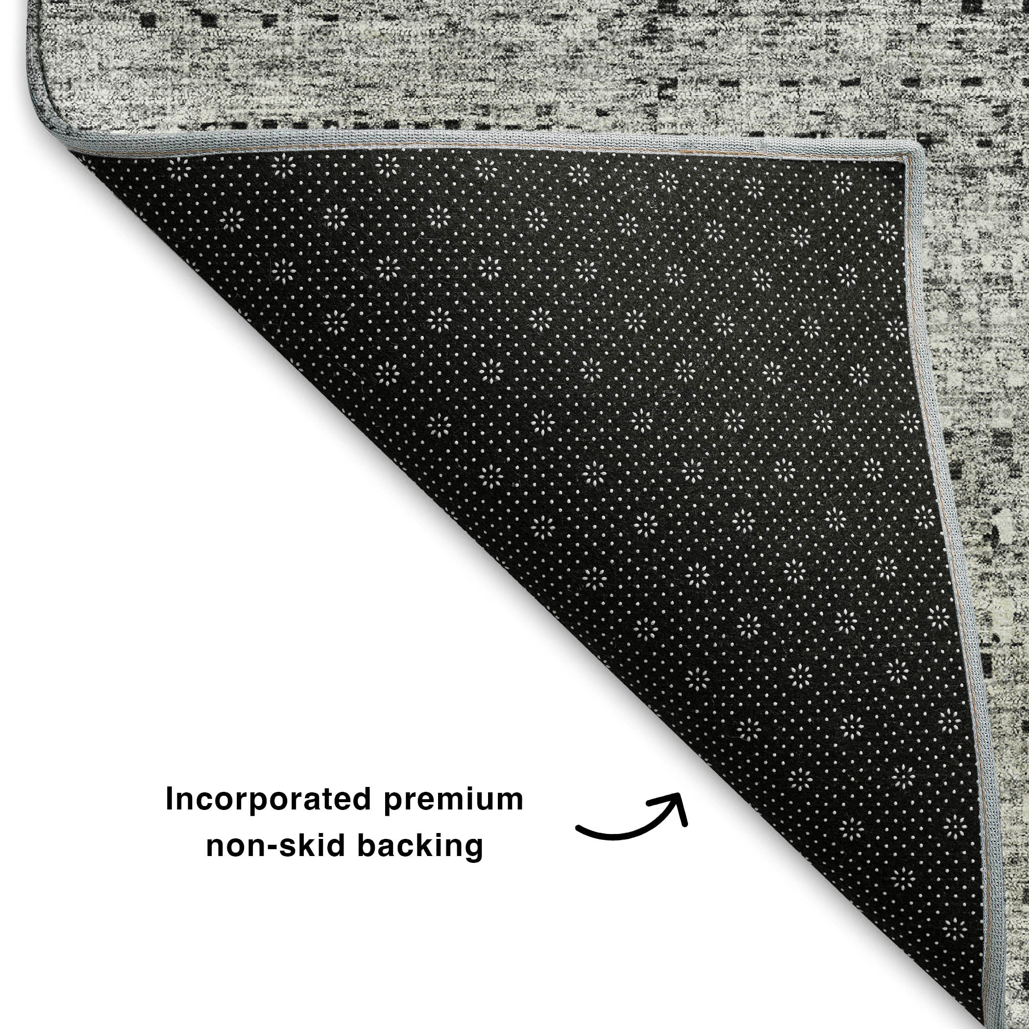 Kathmandu Machine Washable Transitional Gray Rug 1'8" x 2'6" #shape_Rectangle