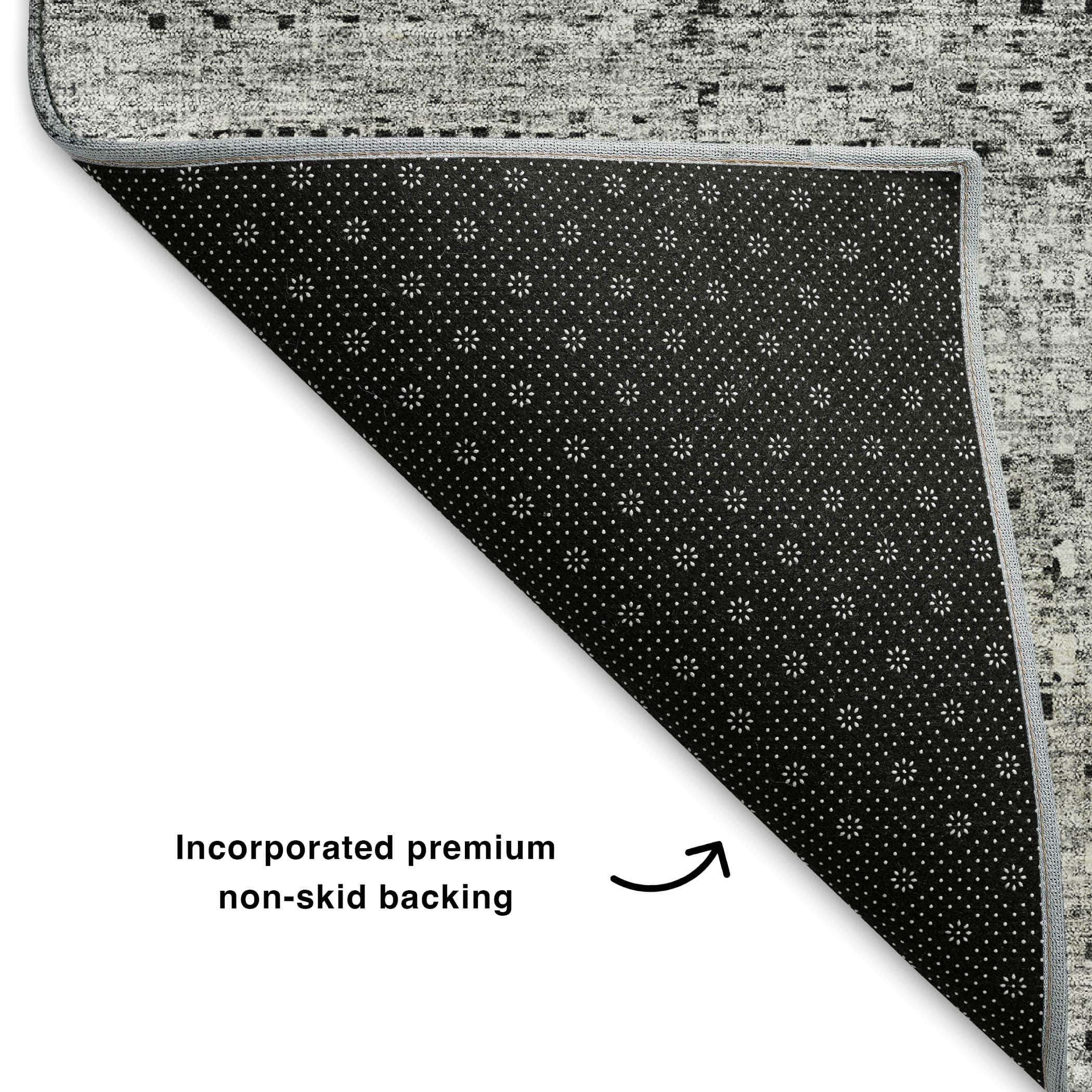 Kathmandu Machine Washable Transitional Gray Rug 1'8" x 2'6" #shape_Rectangle