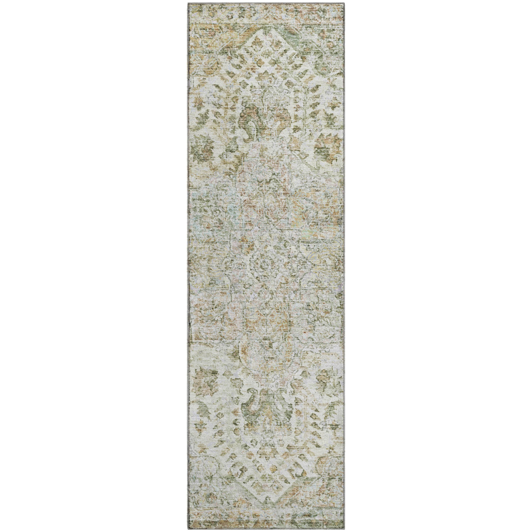Bogota Machine Washable Traditional Ivory Rug 2'3" x 7'6" #shape_Runner
