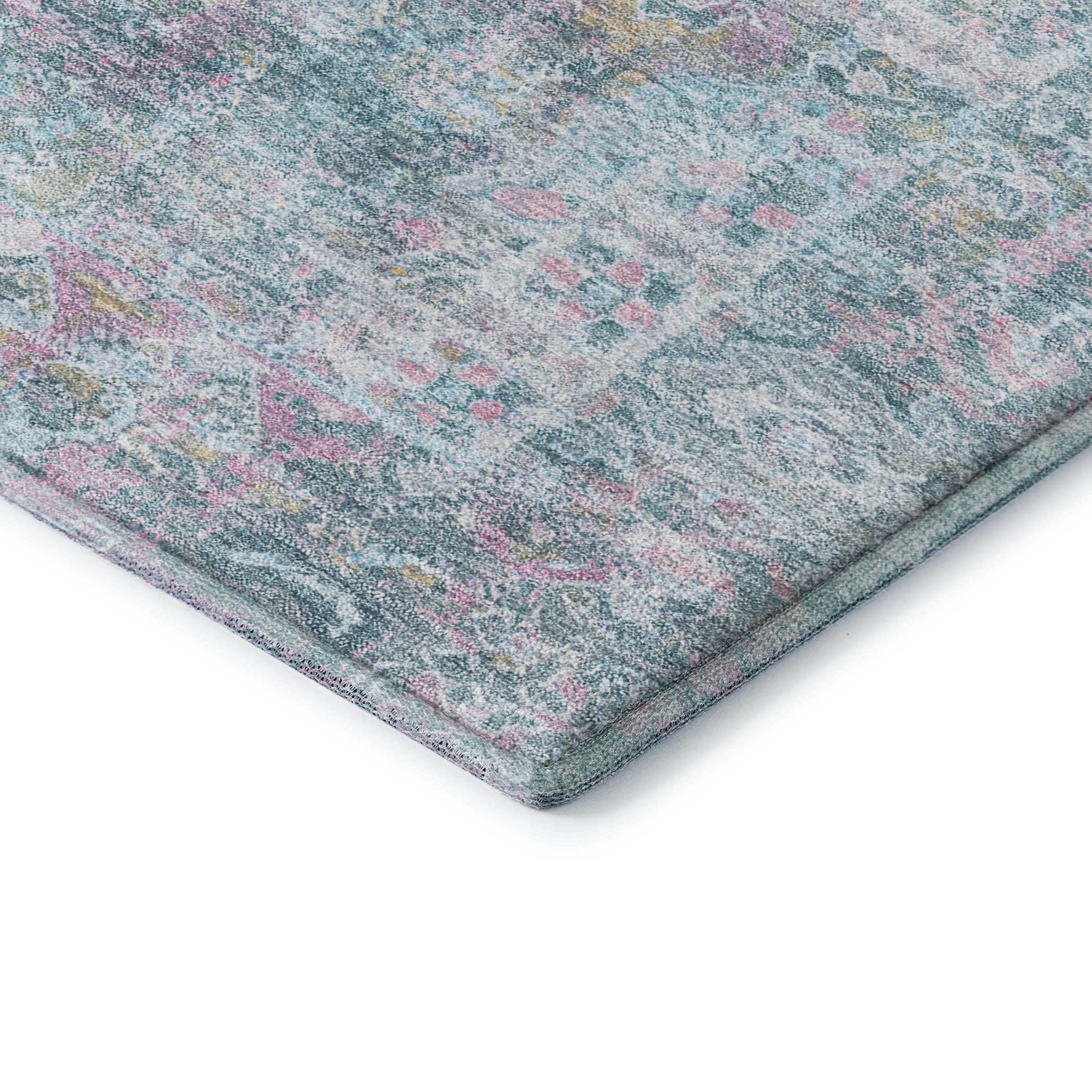 Hoi An Machine Washable Traditional Blue Rug 1'8" x 2'6" #shape_Rectangle