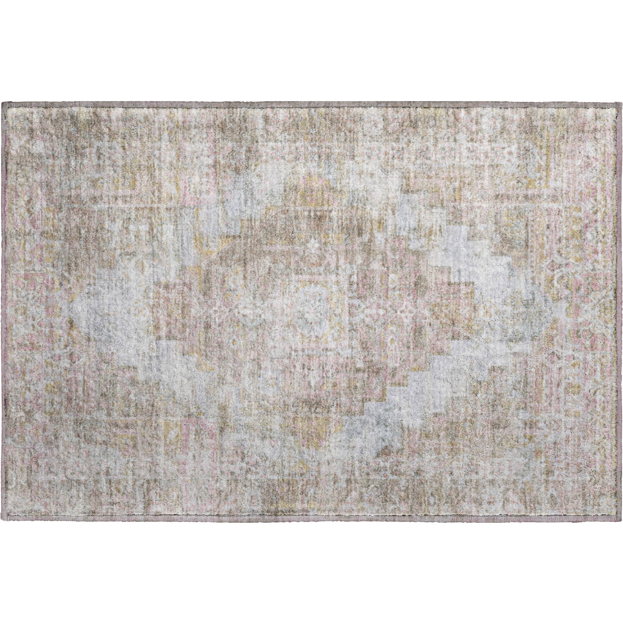 Hoi An Machine Washable Traditional Taupe Brown Rug 1'8" x 2'6" #shape_Rectangle