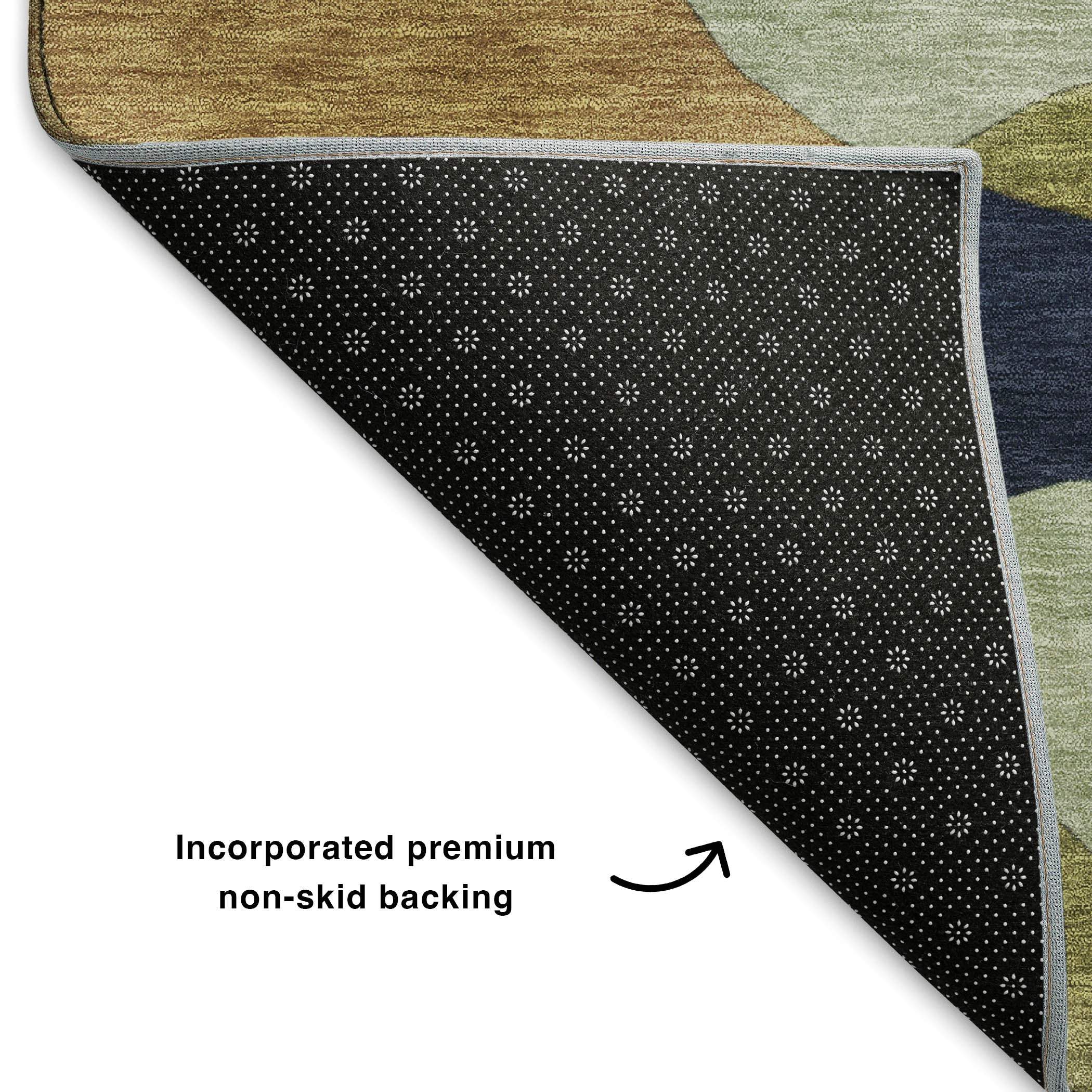 Bangkok Machine Washable Transitional Green Rug 1'8" x 2'6" #shape_Rectangle