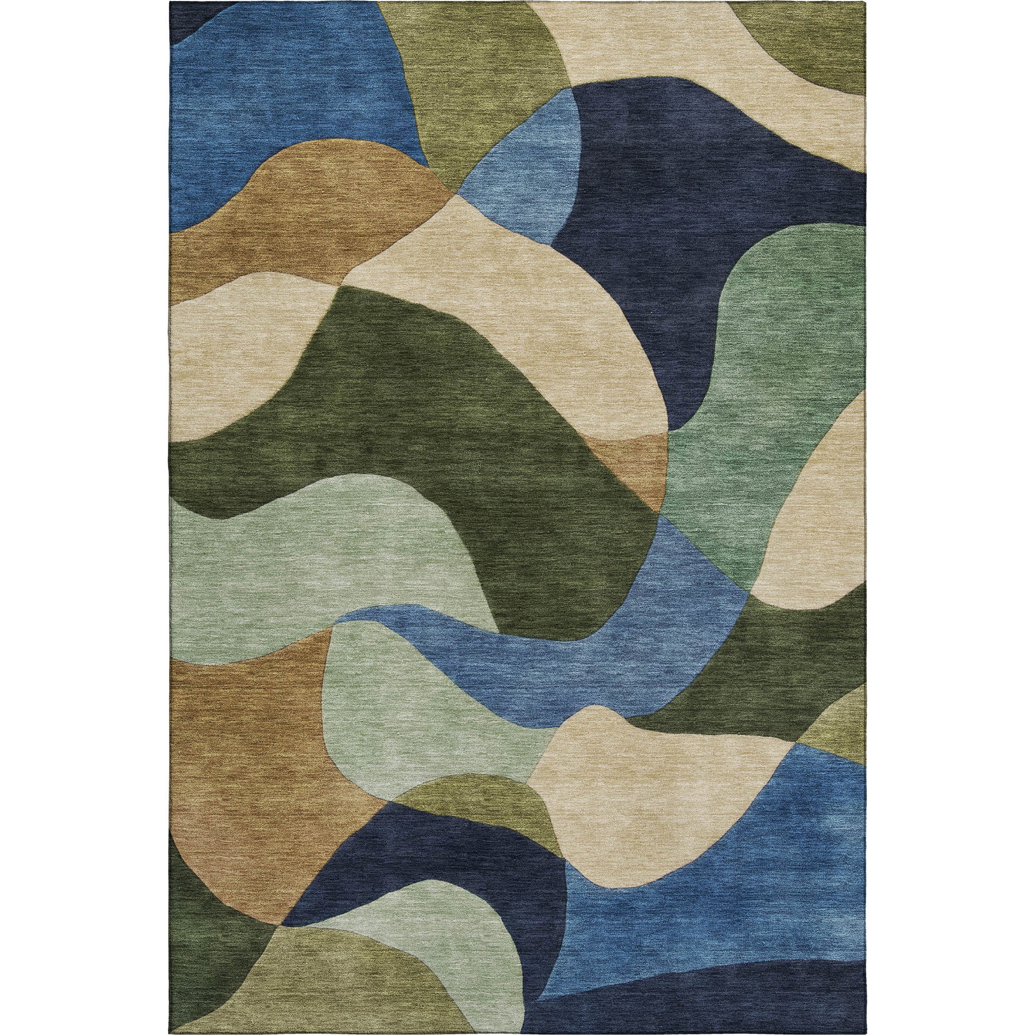 Bangkok Machine Washable Transitional Green Rug 2'6" x 3'10" #shape_Rectangle