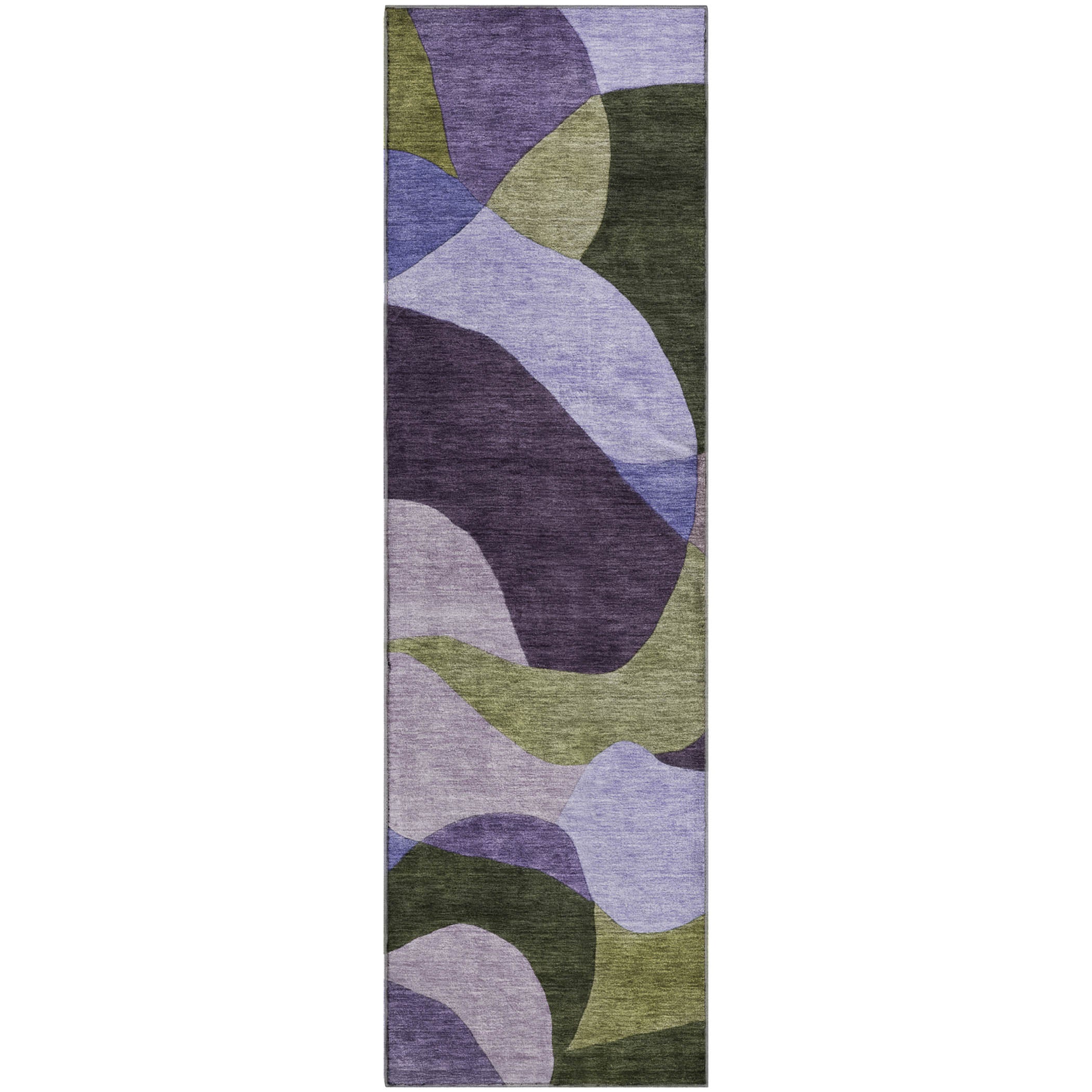 Bangkok Machine Washable Transitional Purple Rug 2'3" x 7'6" #shape_Runner