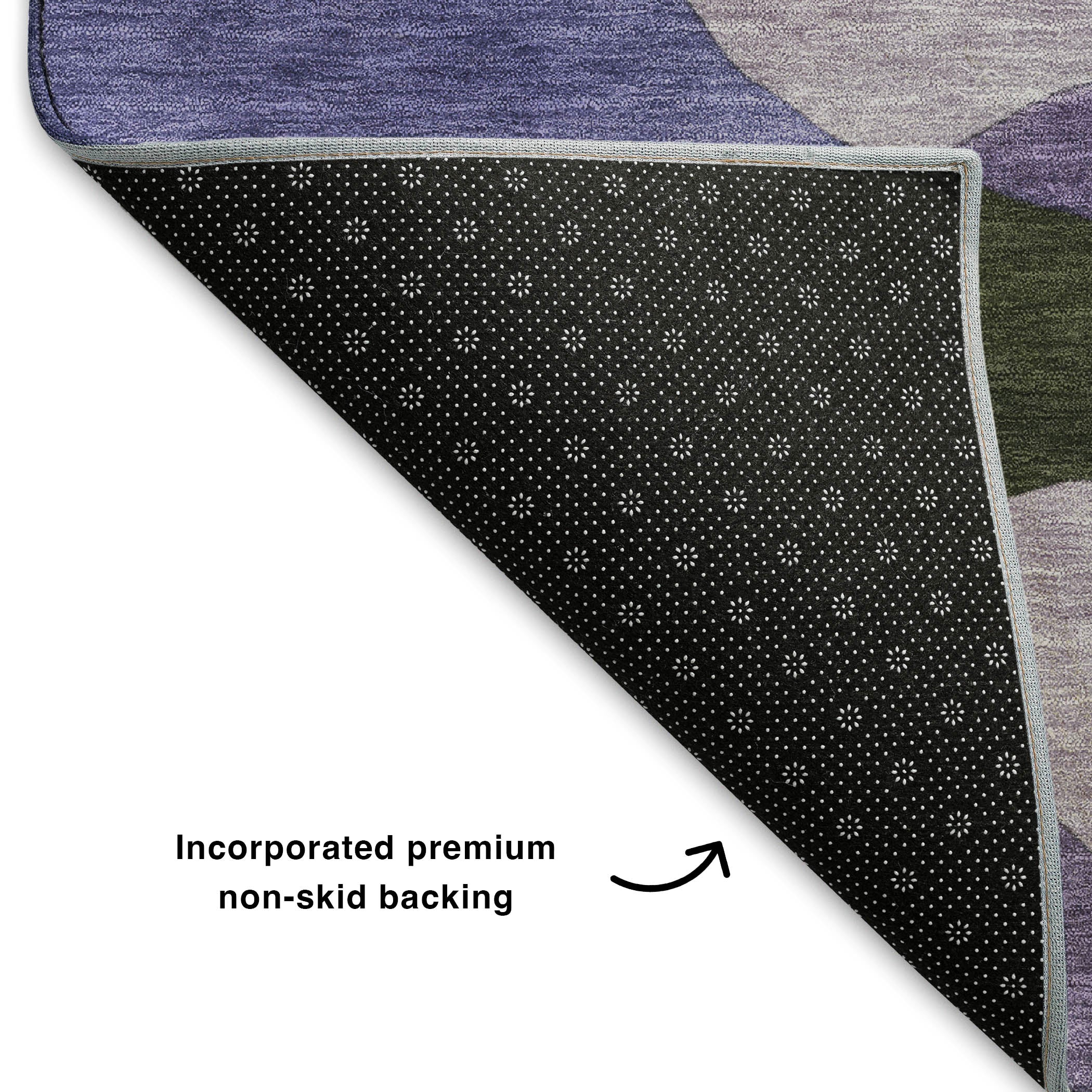 Bangkok Machine Washable Transitional Purple Rug 1'8" x 2'6" #shape_Rectangle