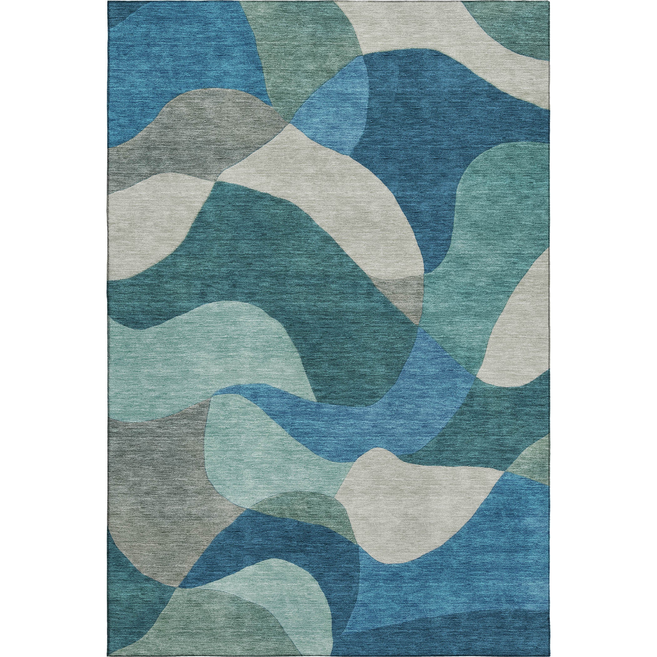 Bangkok Machine Washable Transitional Teal Rug 2'6" x 3'10" #shape_Rectangle