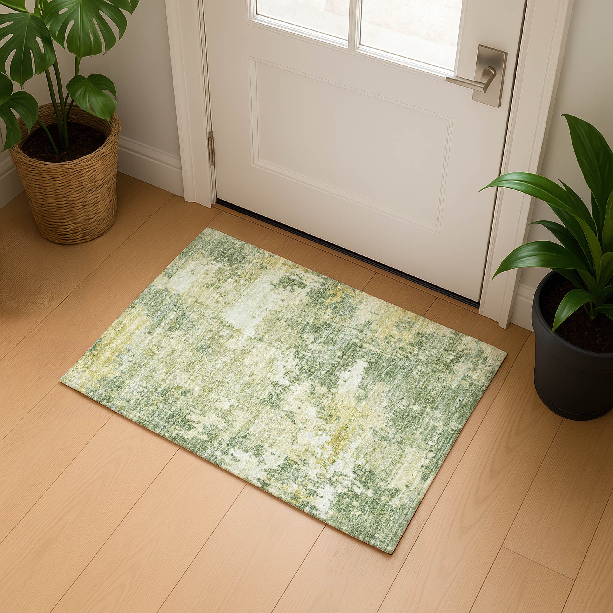 Jaipur Machine Washable Transitional Aloe Green Rug 1'8" x 2'6" #shape_Rectangle