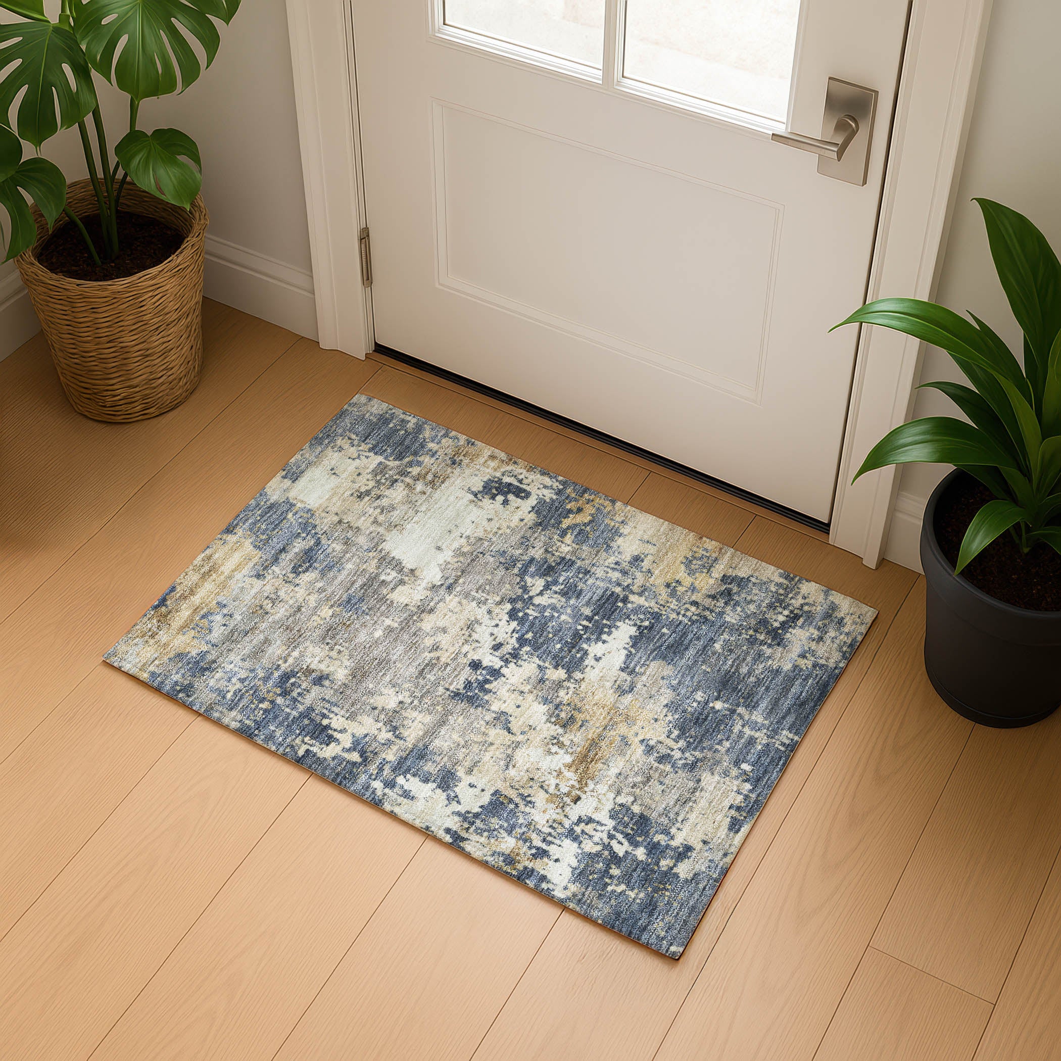 Jaipur Machine Washable Transitional Blue Rug 1'8" x 2'6" #shape_Rectangle