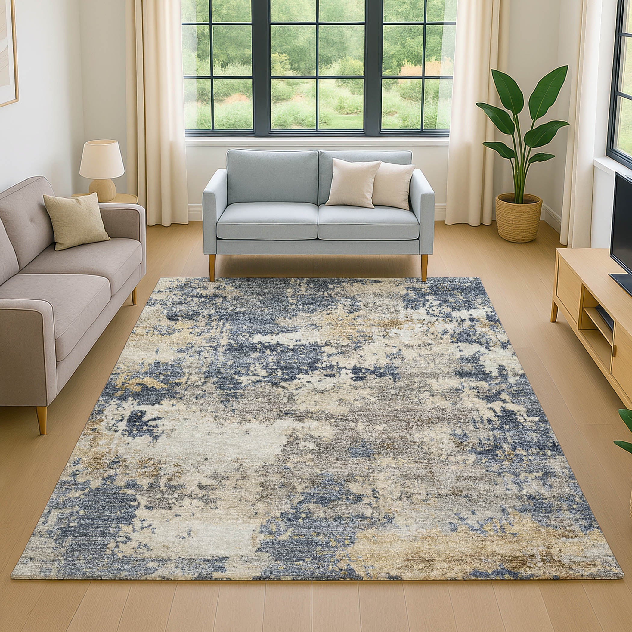 Jaipur Machine Washable Transitional Blue Rug 2'6" x 3'10" #shape_Rectangle