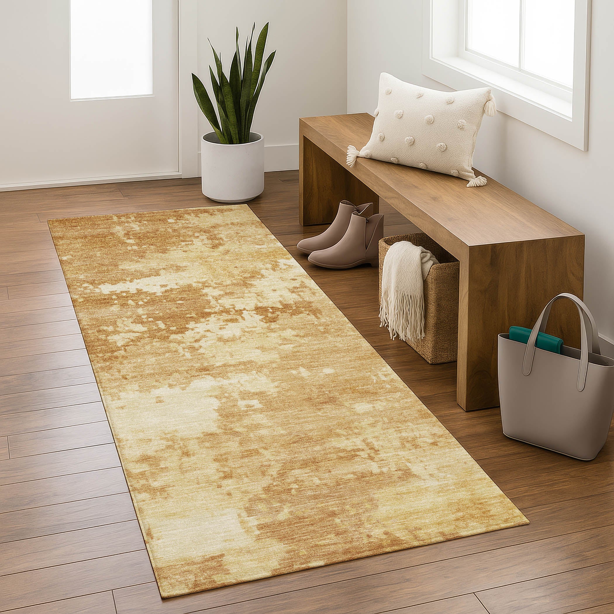Jaipur Machine Washable Transitional Copper Orange Rug 2'3" x 7'6" #shape_Runner