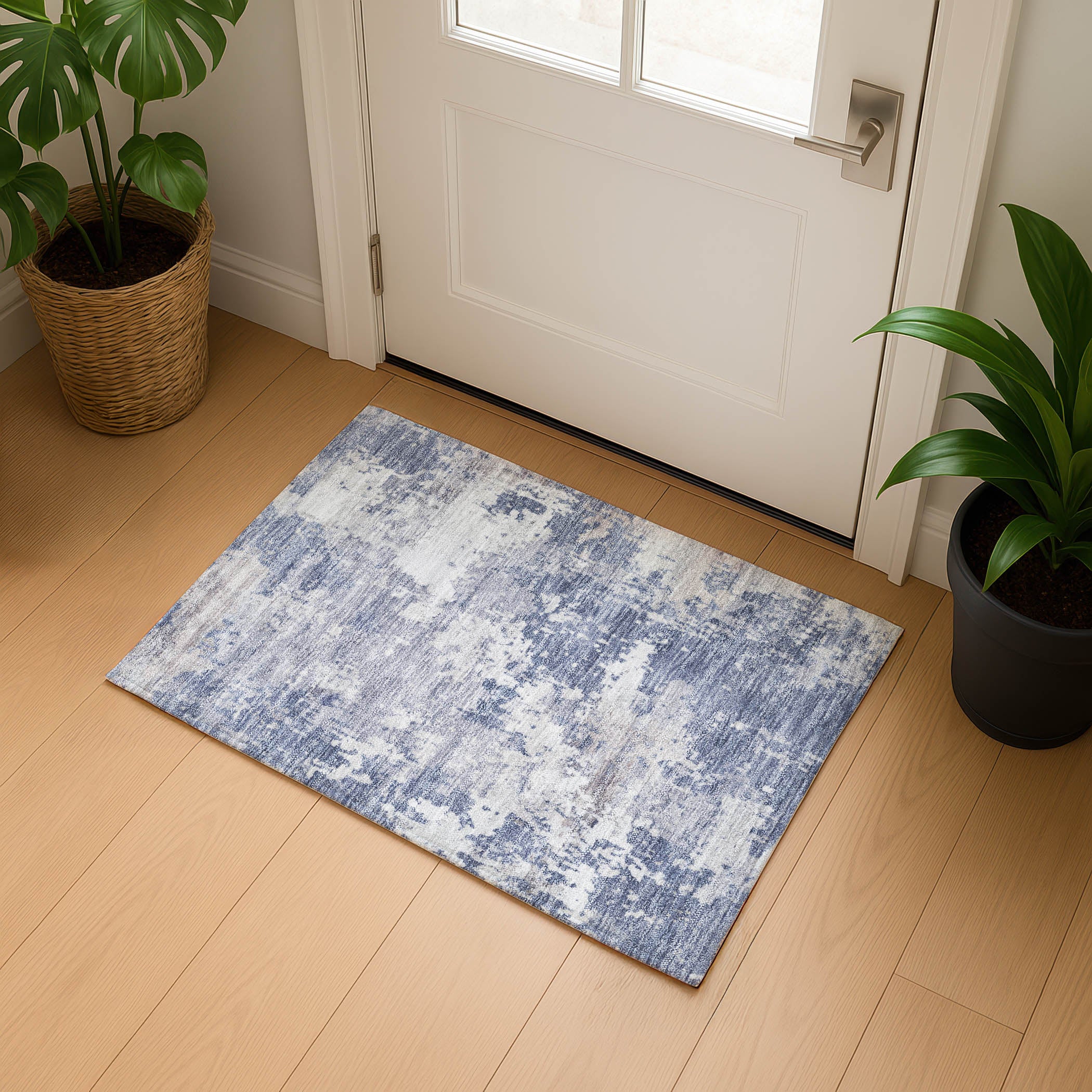 Jaipur Machine Washable Transitional Denim Blue Rug 1'8" x 2'6" #shape_Rectangle