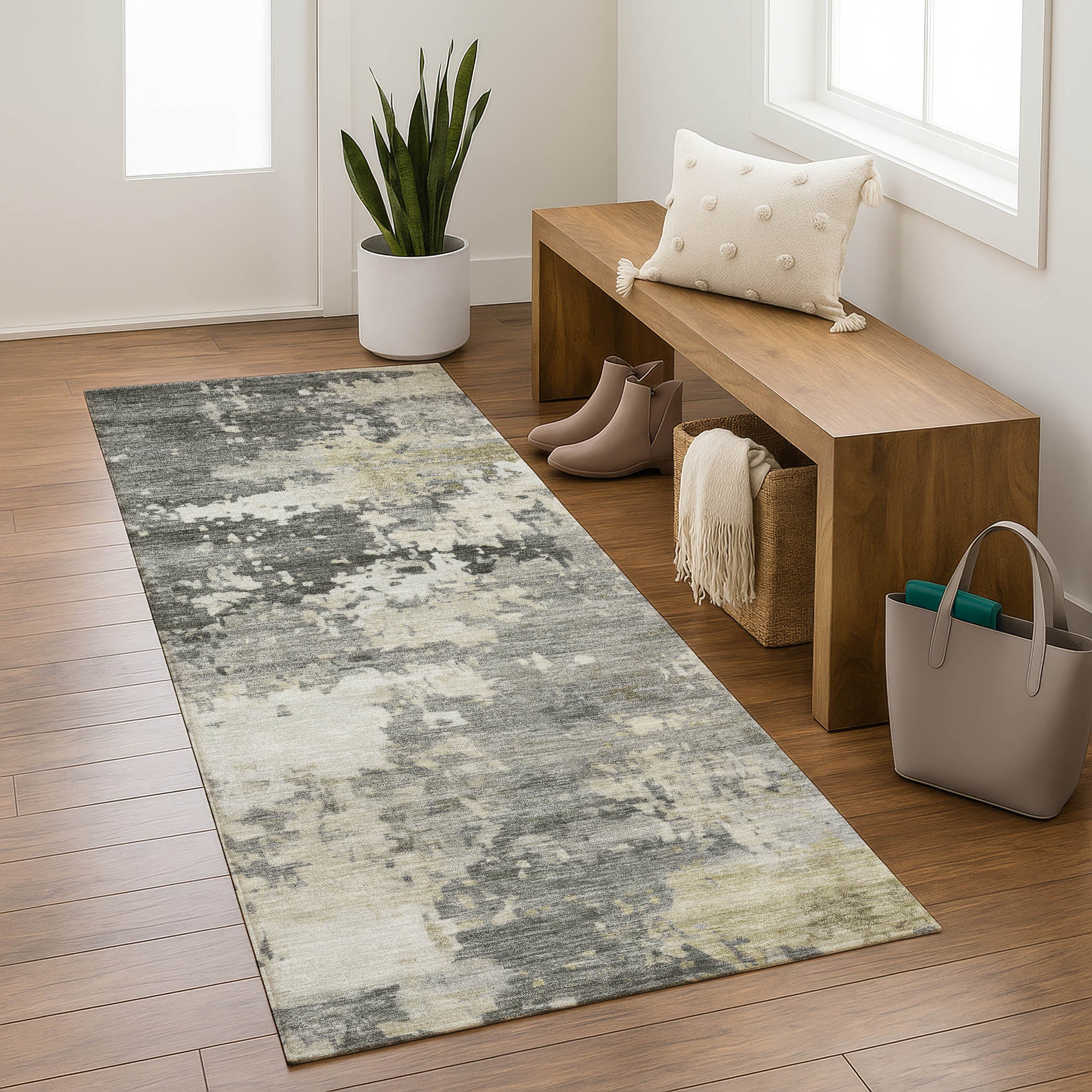 Jaipur Machine Washable Transitional Pewter Gray Rug 2'3" x 7'6" #shape_Runner