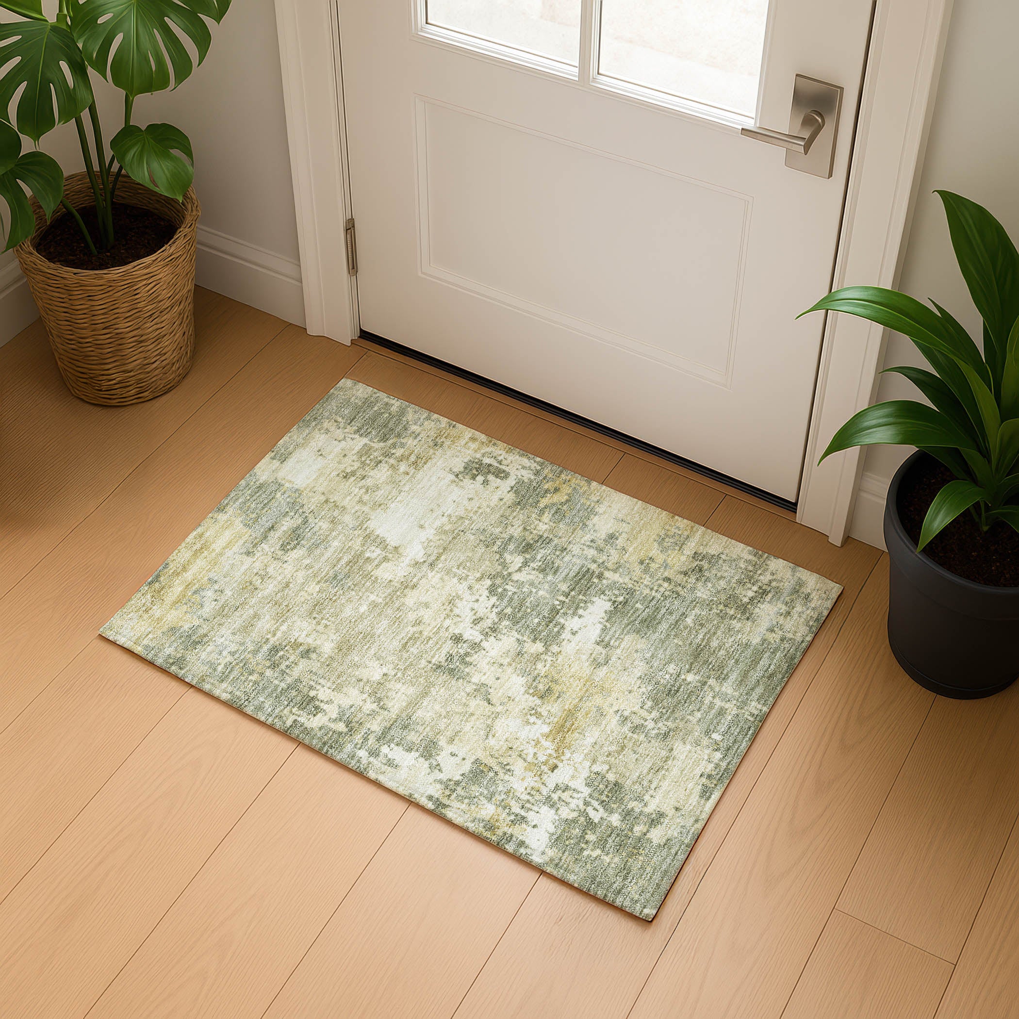 Jaipur Machine Washable Transitional Sage Green Rug 1'8" x 2'6" #shape_Rectangle