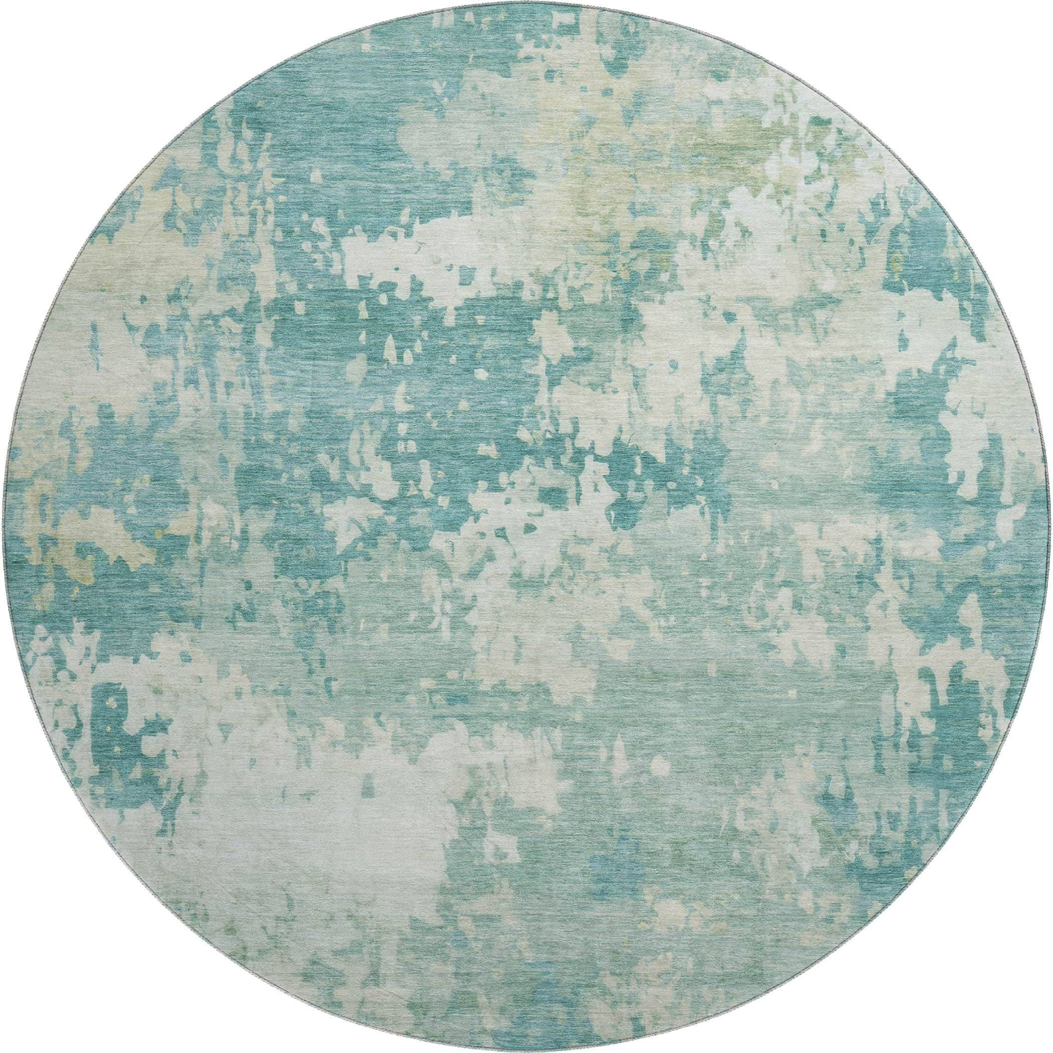 Jaipur Machine Washable Transitional Teal Rug 8' x 8' #shape_Round