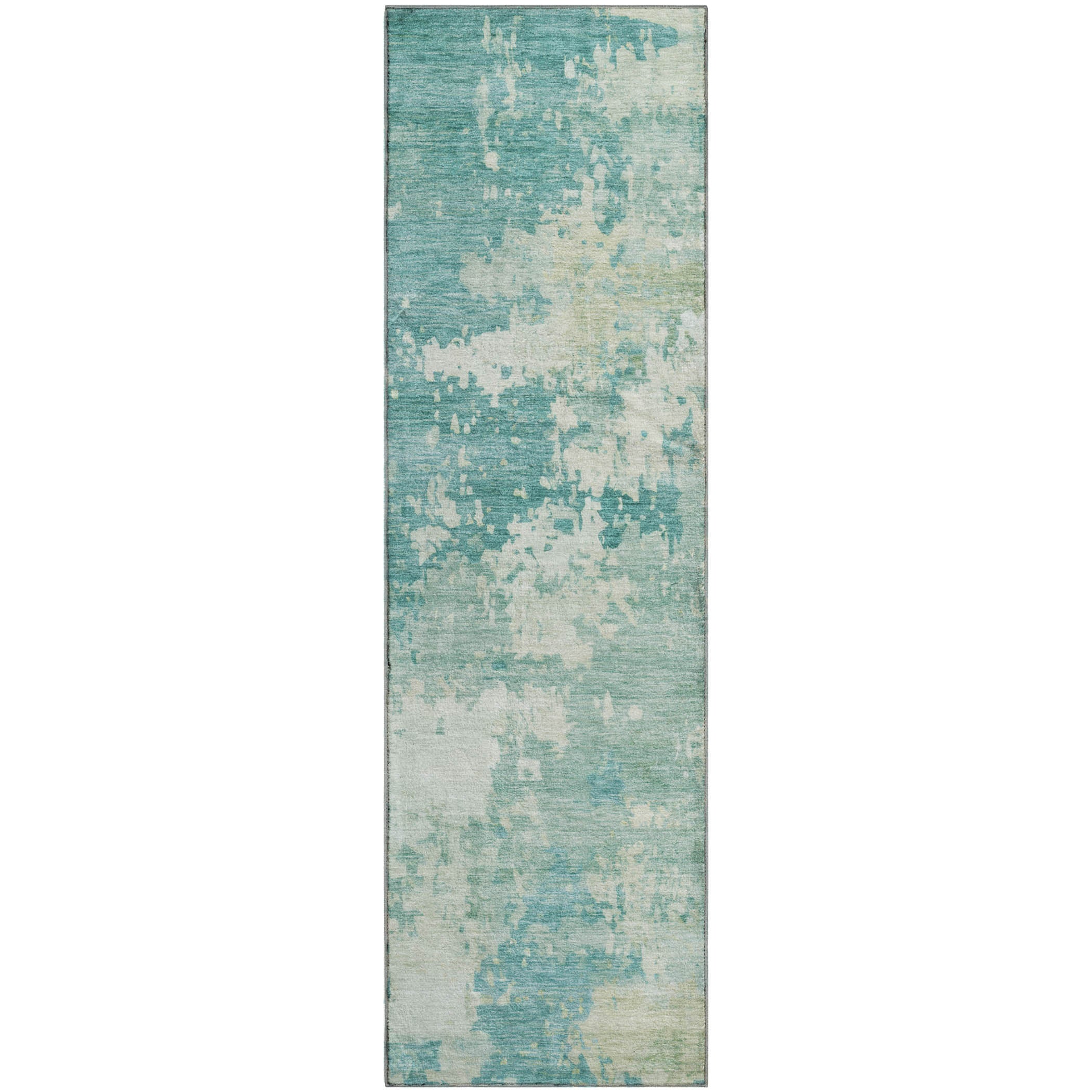 Jaipur Machine Washable Transitional Teal Rug 2'3" x 7'6" #shape_Runner
