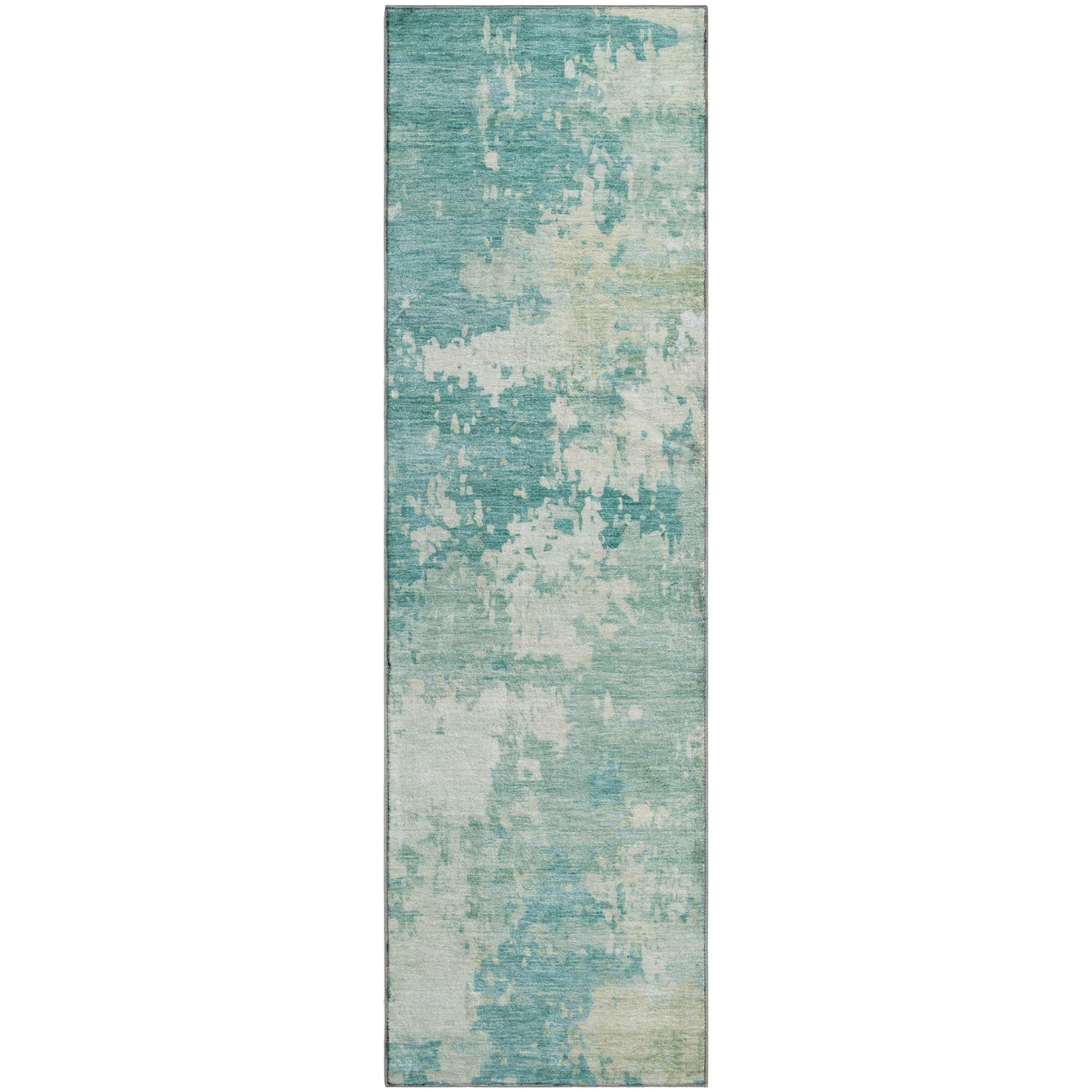Jaipur Machine Washable Transitional Teal Rug 2'3" x 7'6" #shape_Runner