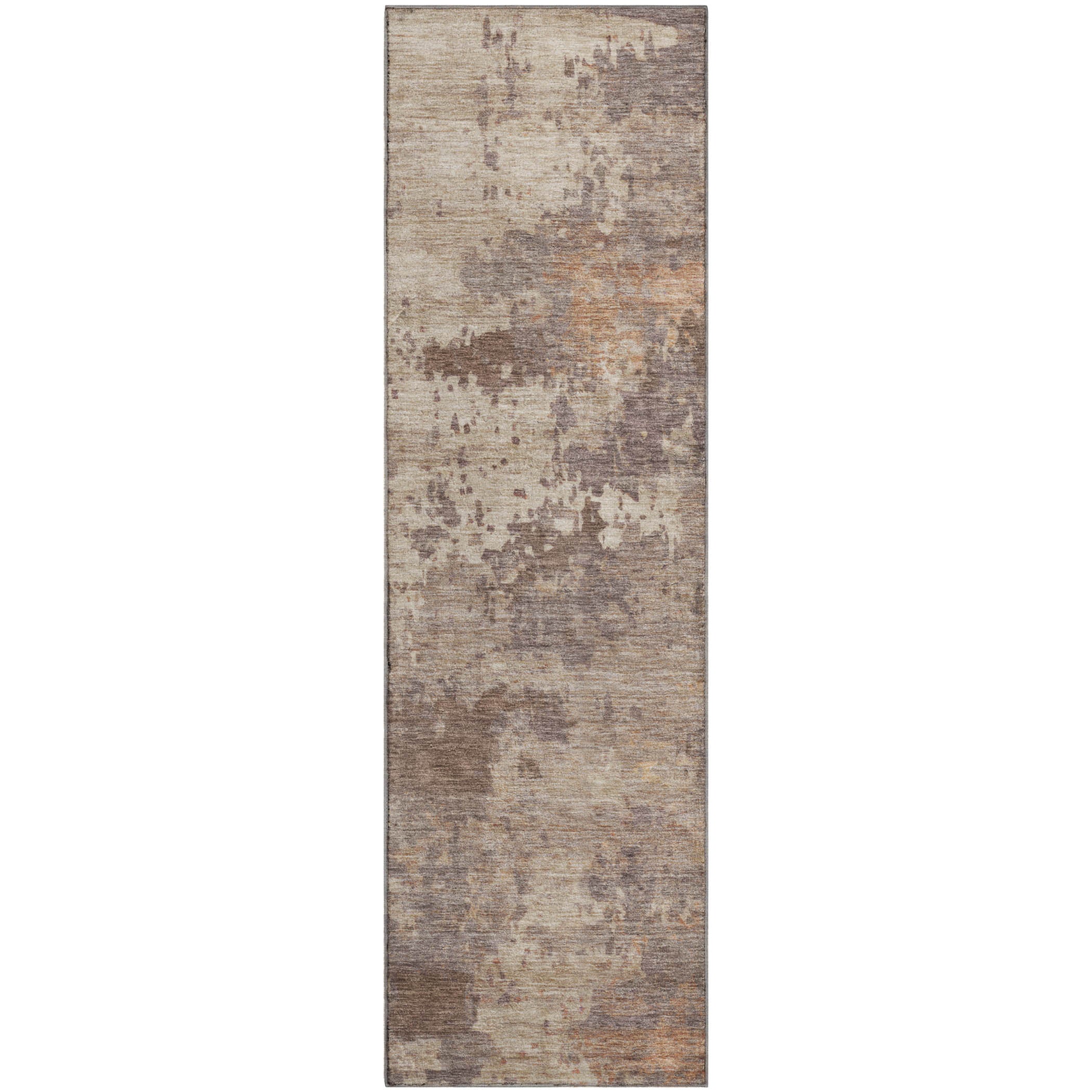 Antigua Machine Washable Transitional Brown Rug 2'3" x 7'6" #shape_Runner