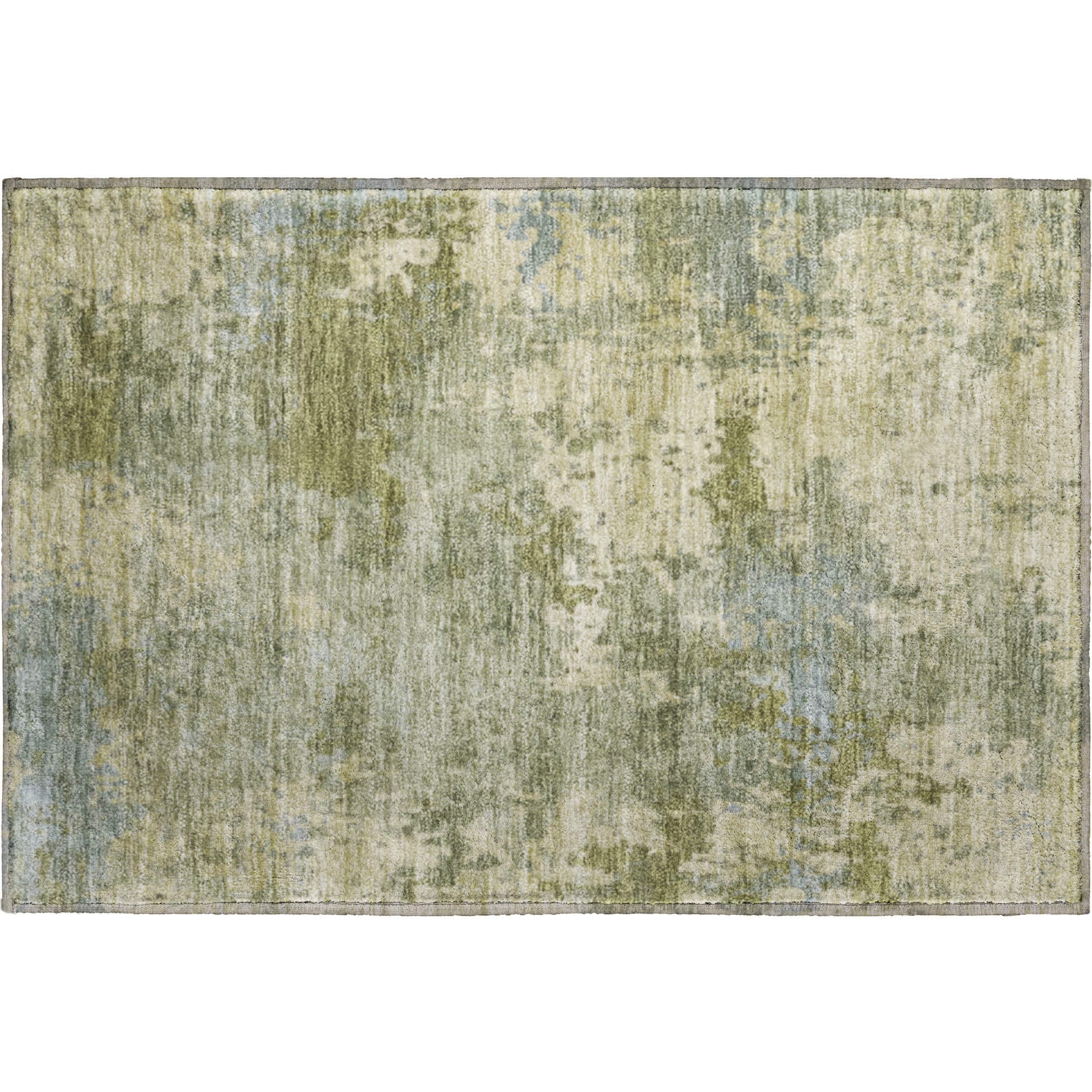Antigua Machine Washable Transitional Green Rug 1'8" x 2'6" #shape_Rectangle