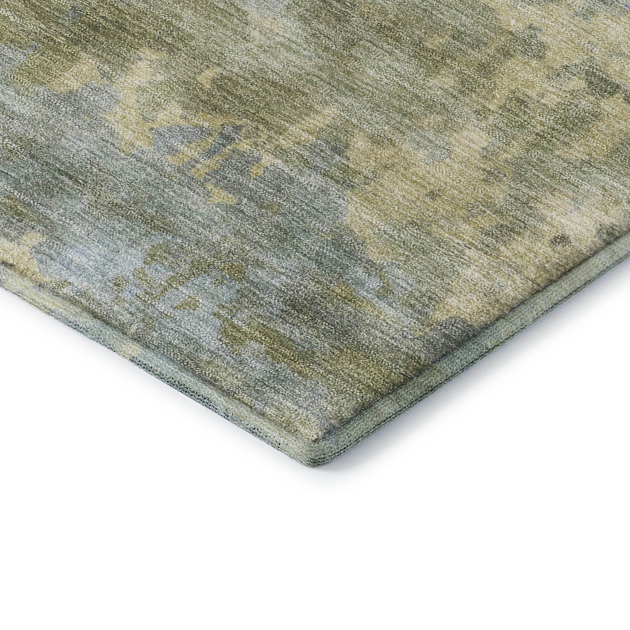 Antigua Machine Washable Transitional Green Rug 1'8" x 2'6" #shape_Rectangle