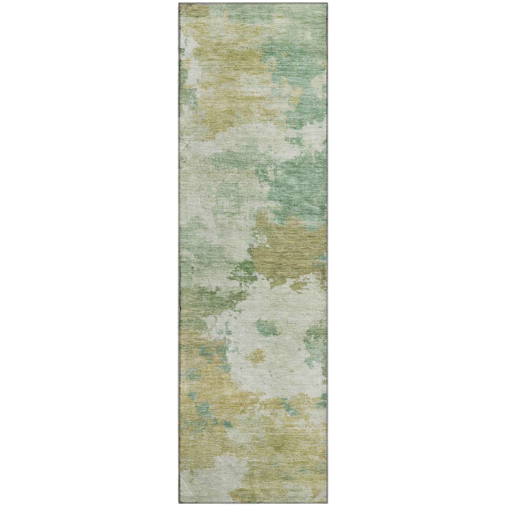 Chiang Mai Machine Washable Transitional Aloe Green Rug 2'3" x 7'6" #shape_Runner