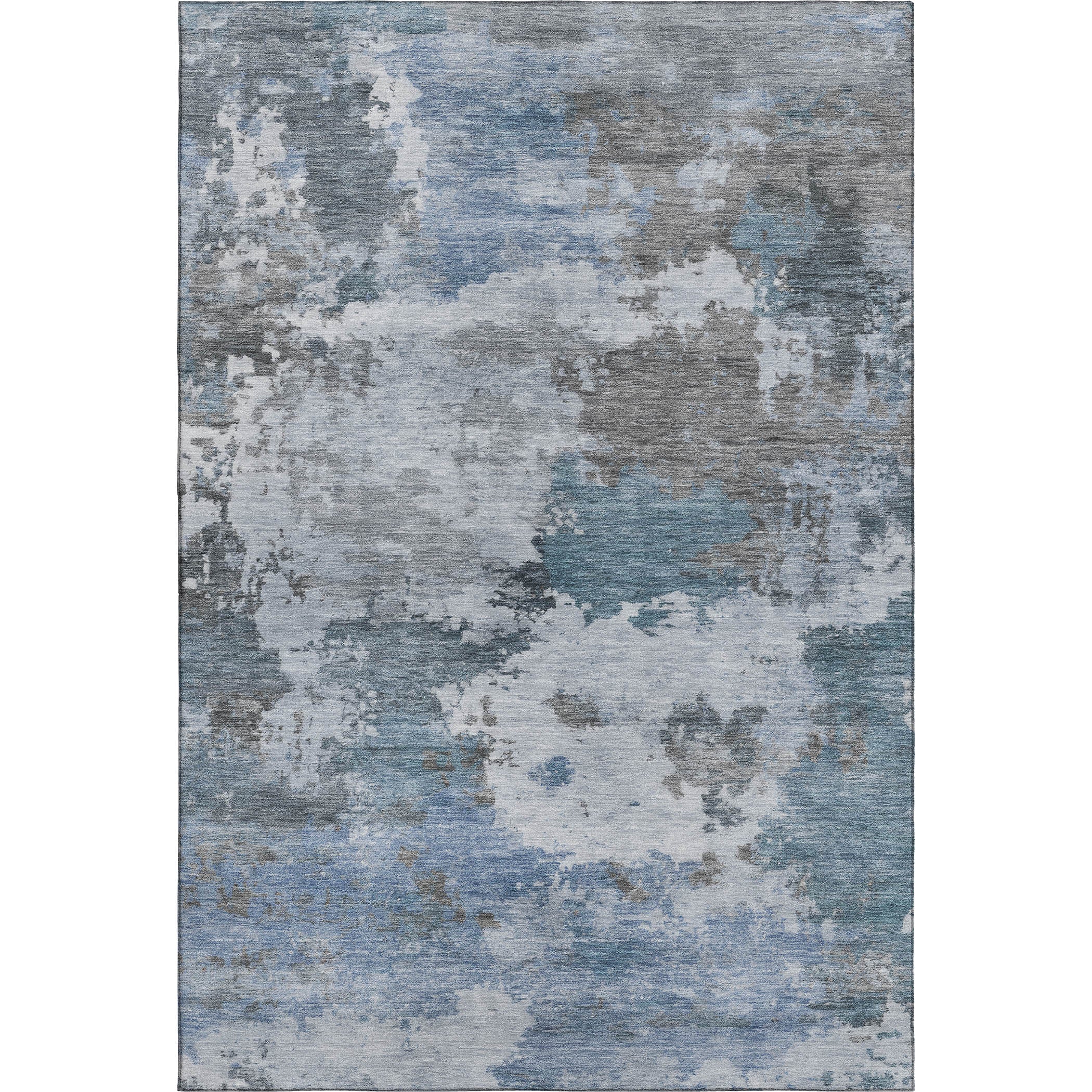 Chiang Mai Machine Washable Transitional Blue Rug 2'6" x 3'10" #shape_Rectangle