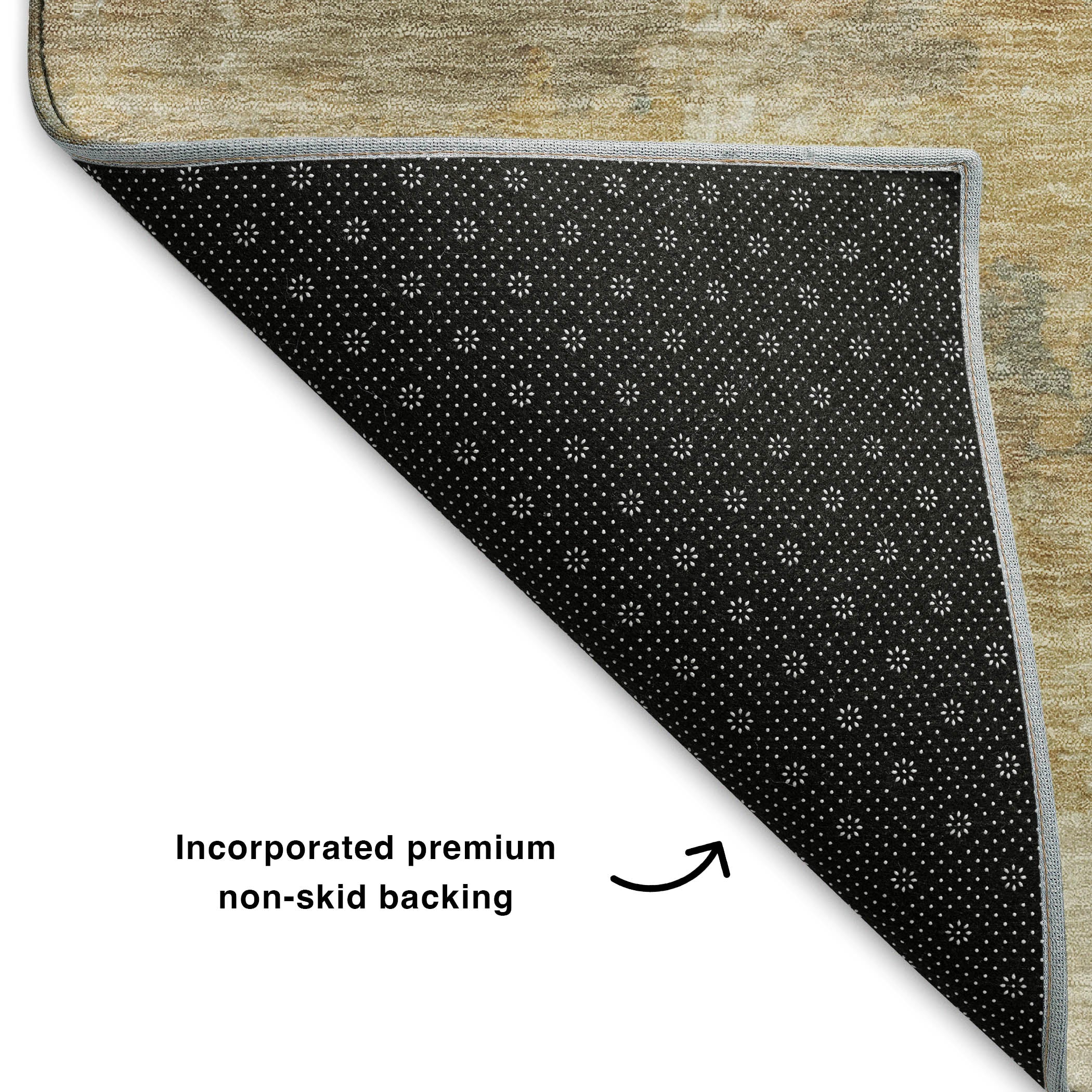 Chiang Mai Machine Washable Transitional Khaki Brown Rug 1'8" x 2'6" #shape_Rectangle