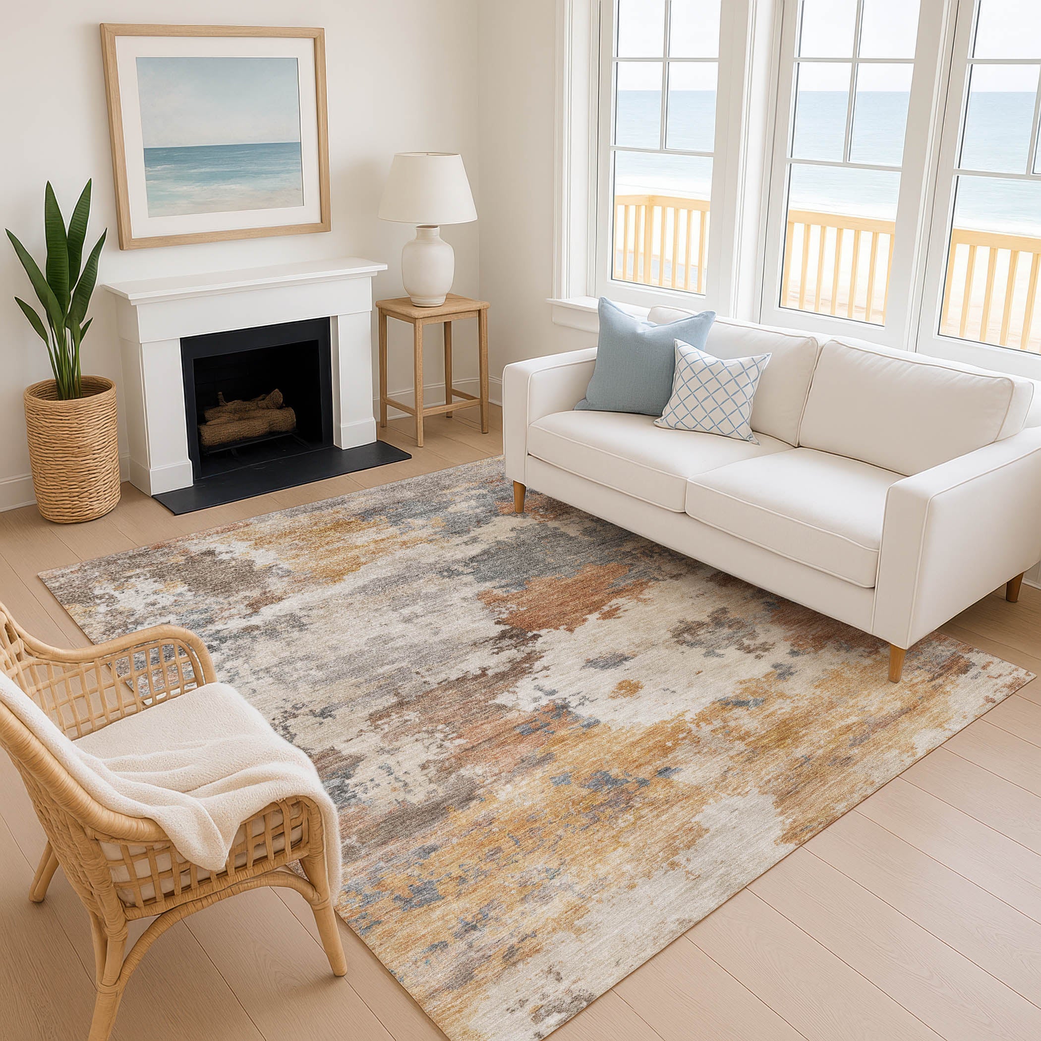 Chiang Mai Machine Washable Transitional Paprika Orange Rug 2'6" x 3'10" #shape_Rectangle